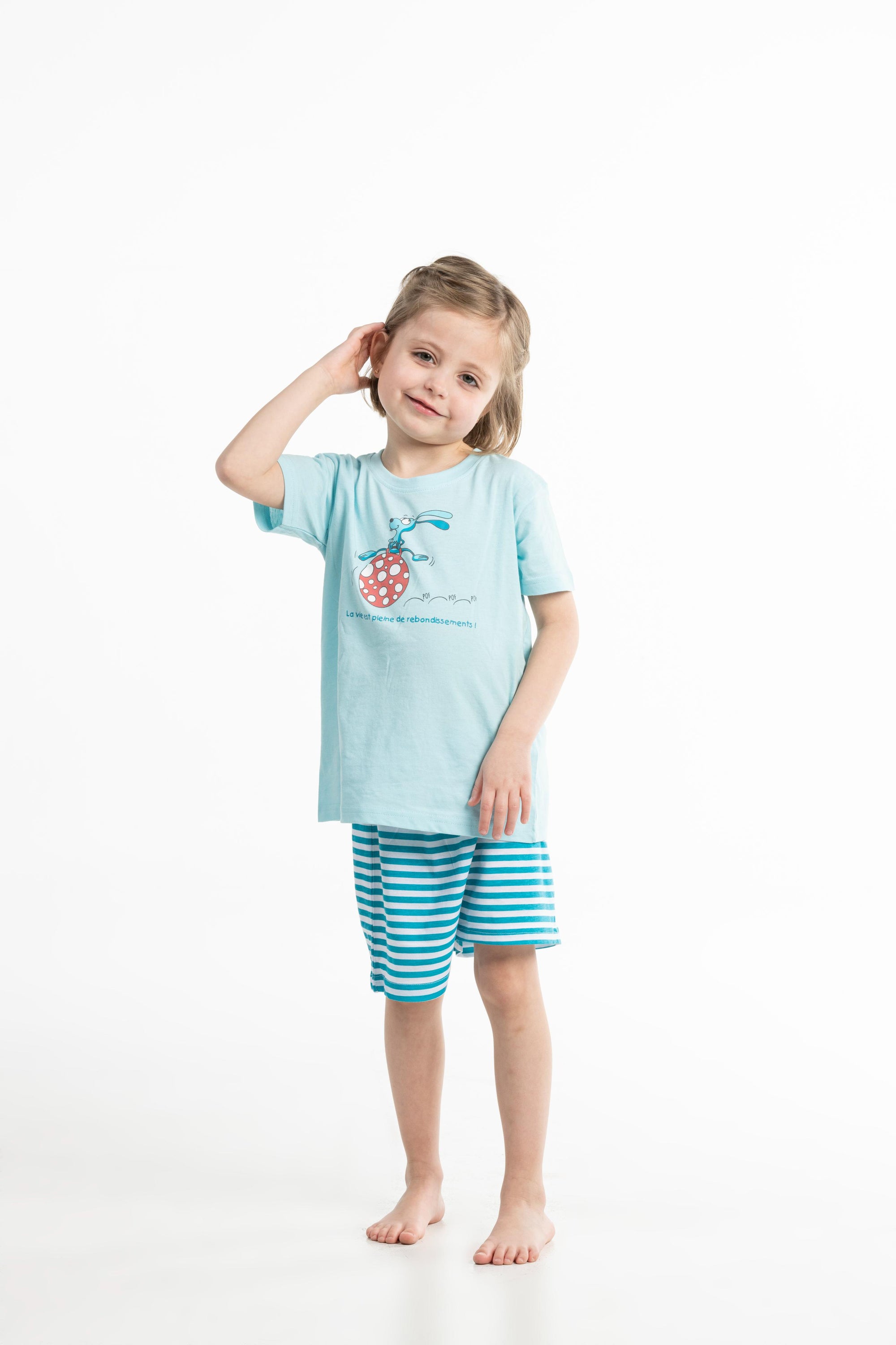Short Pyjama - Kid - Bleu Eau Claire