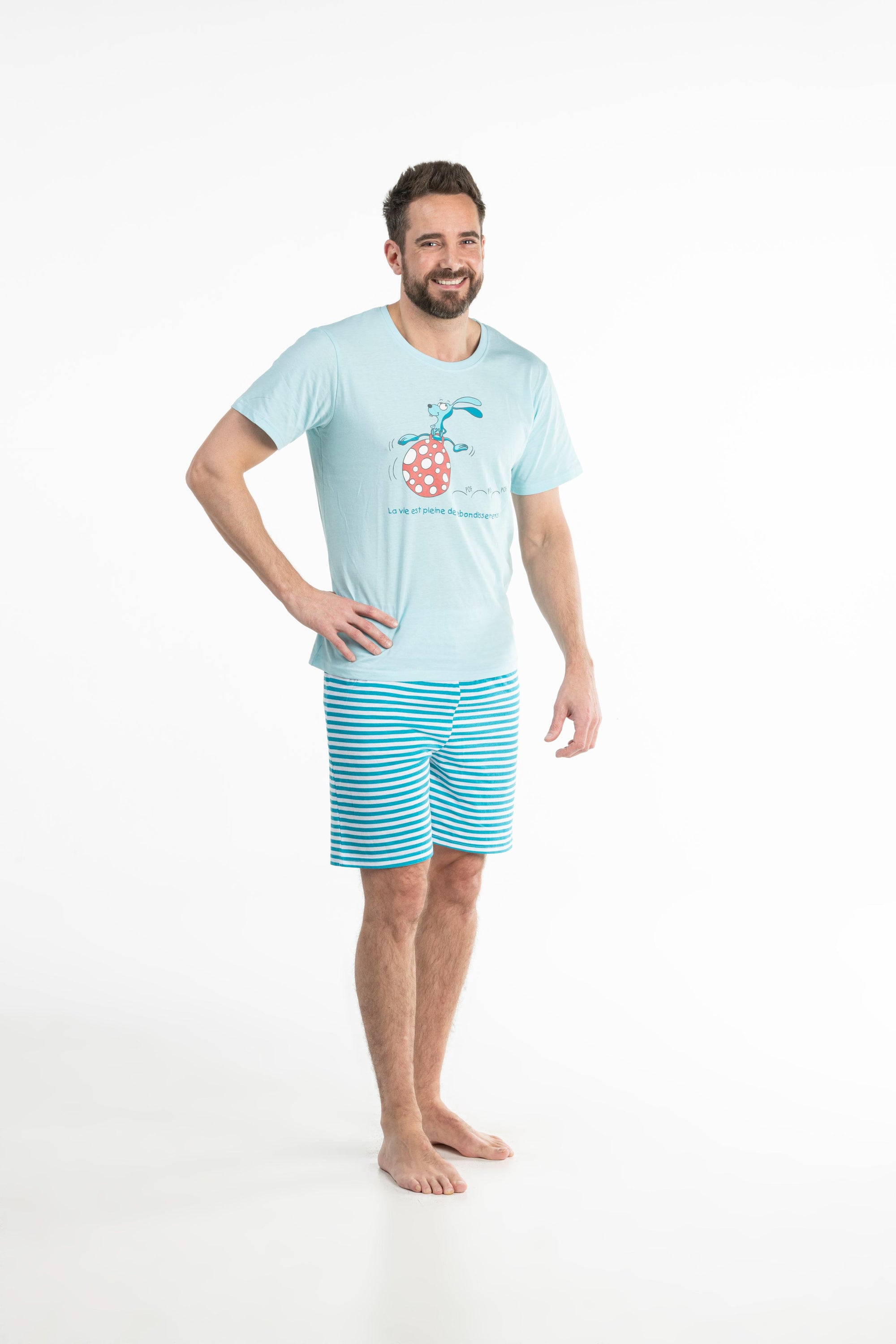 Short Pyjama - Homme - Bleu Eau Claire