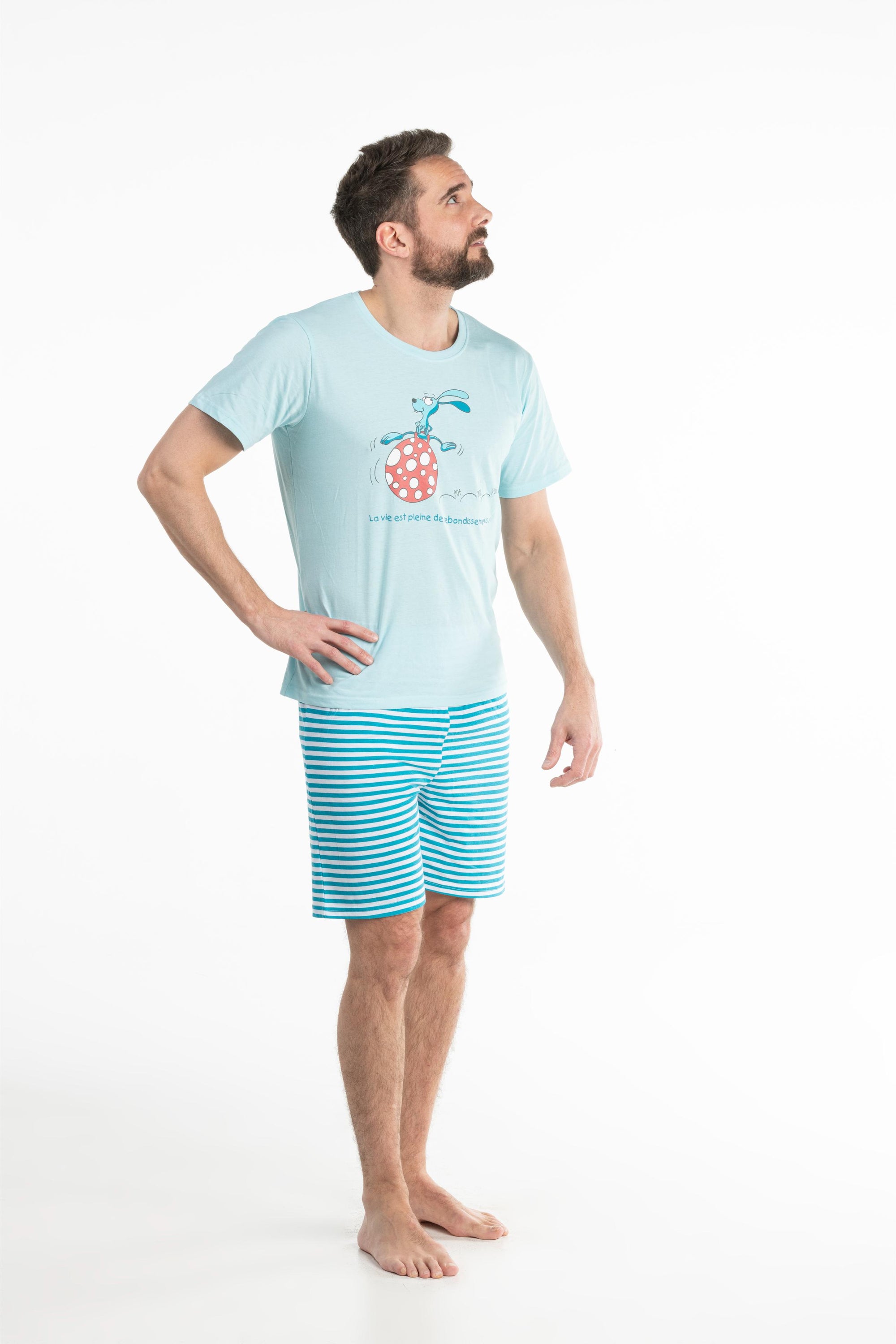 Short Pyjama - Homme - Bleu Eau Claire