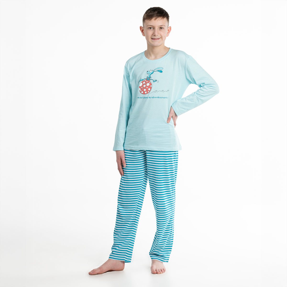 Pyjama long - Enfant mixte - Bleu Eau Claire