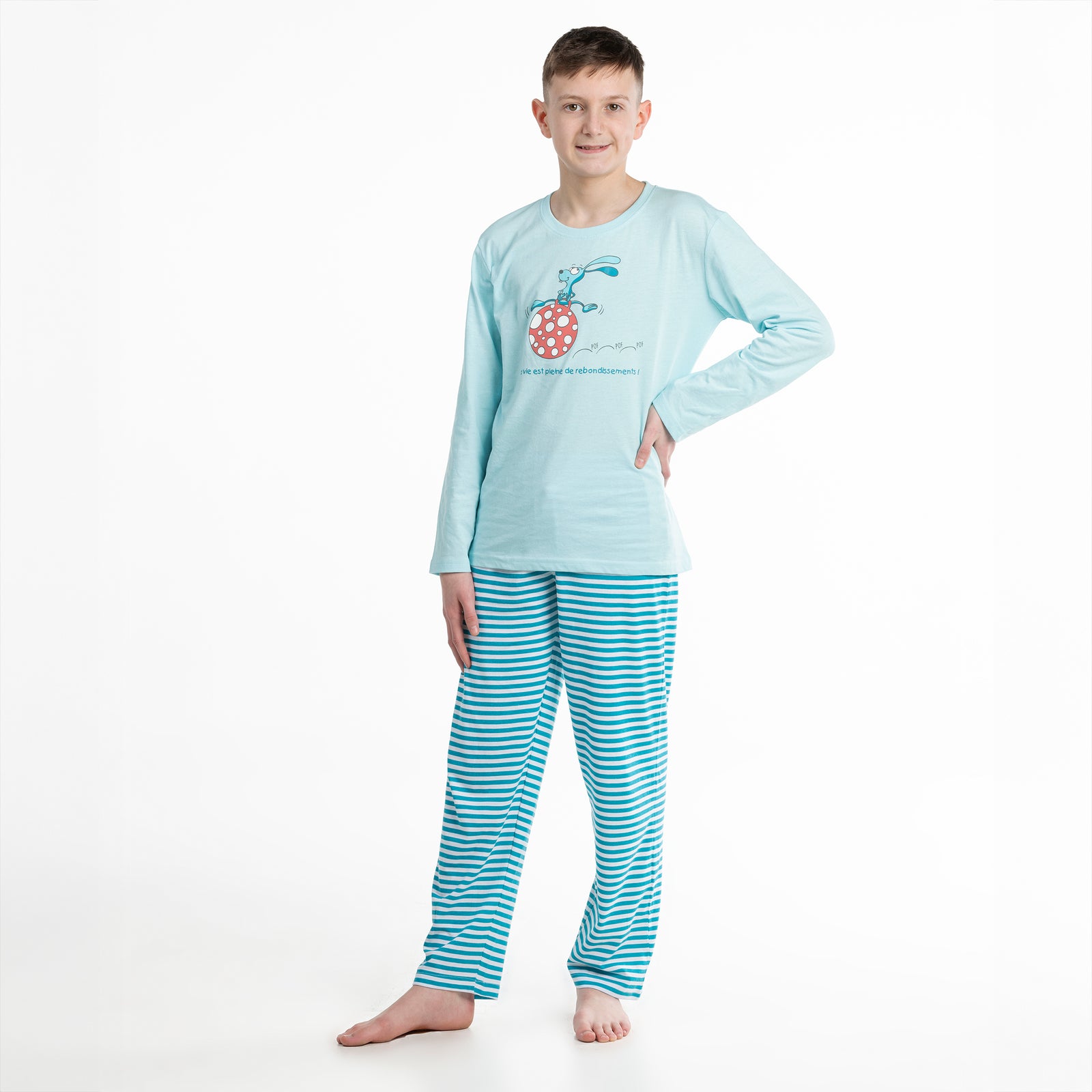 Pyjama long - Enfant mixte - Bleu Eau Claire