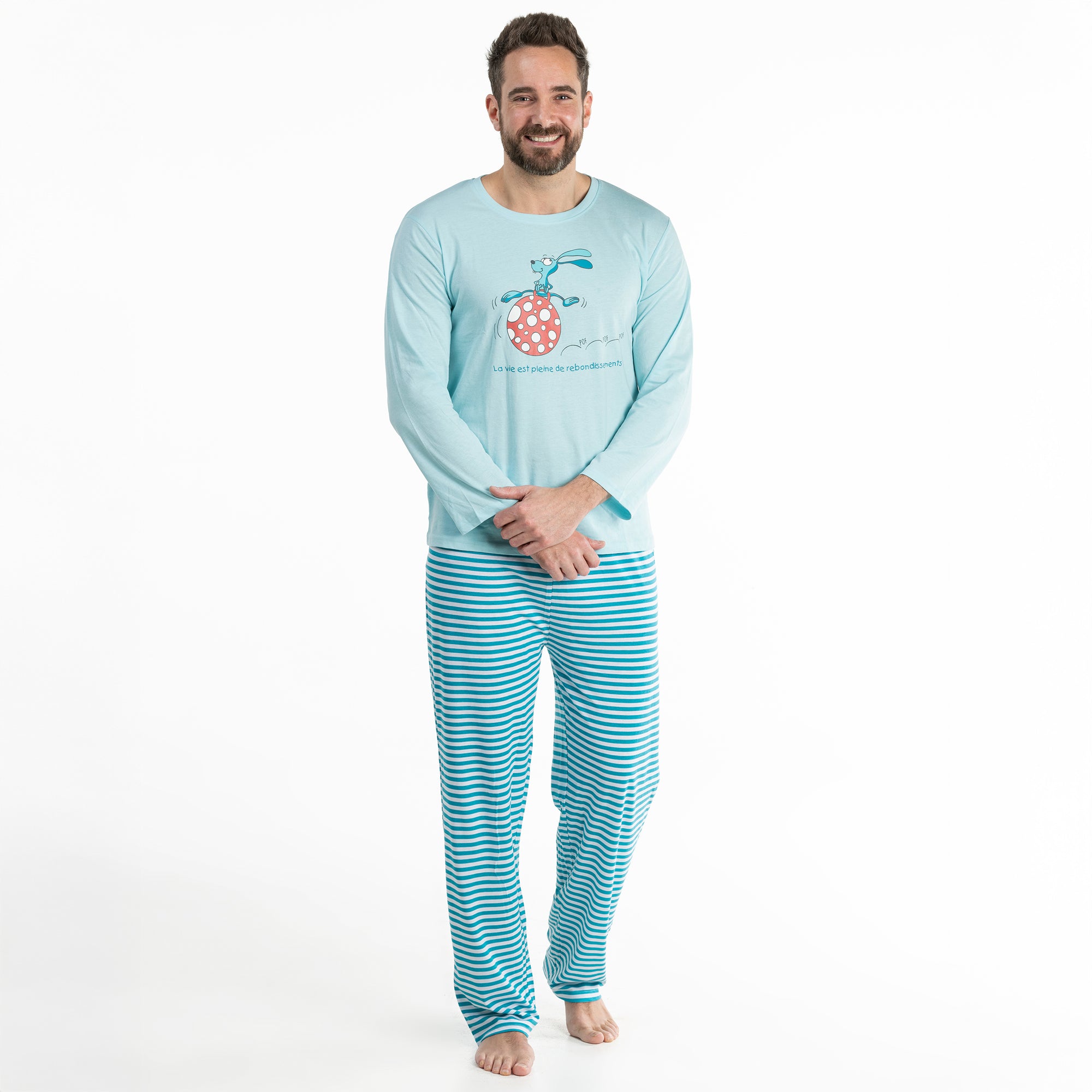 Lange Pyjama - Man - Bleu Eau Claire
