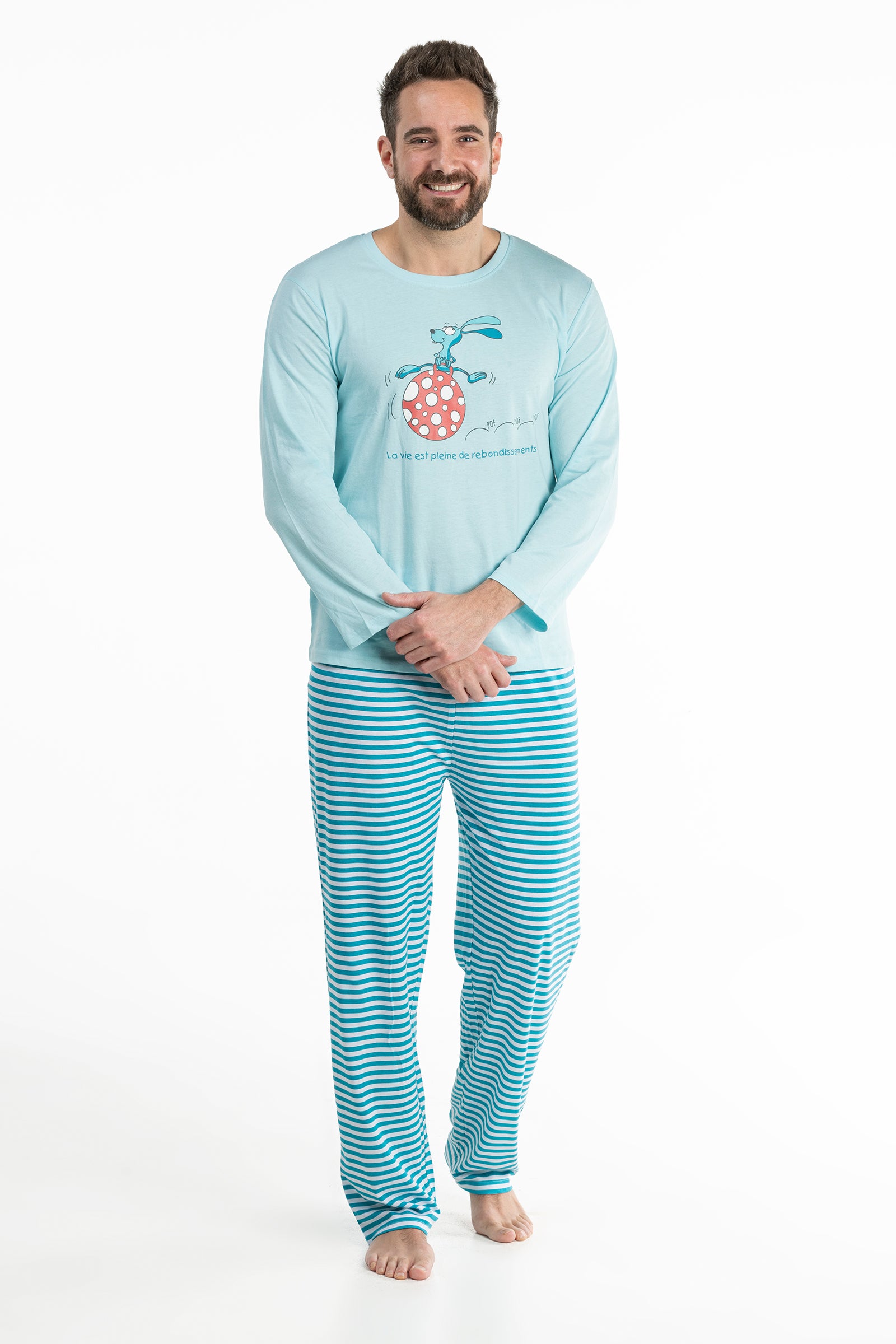 Lange Pyjama - Man - Bleu Eau Claire