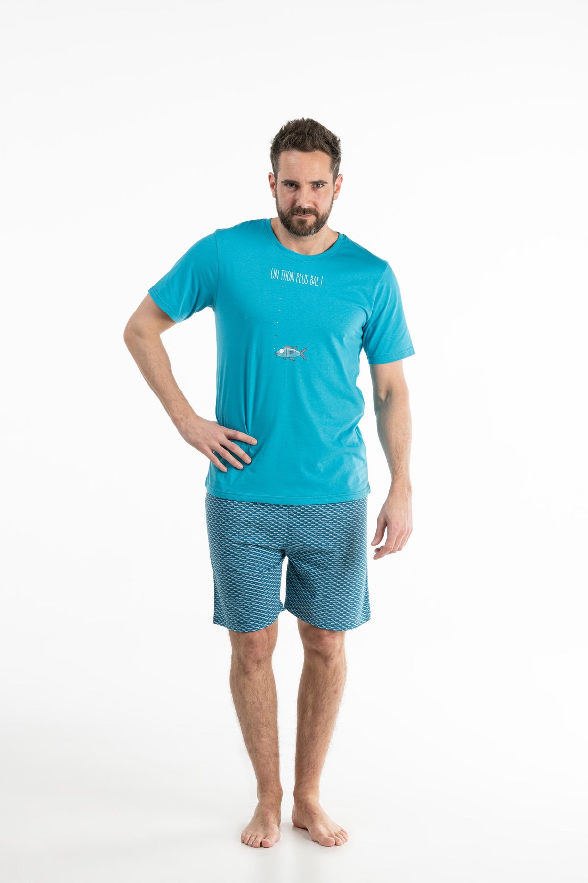 Short Pyjama - Homme - Bleu Horizon