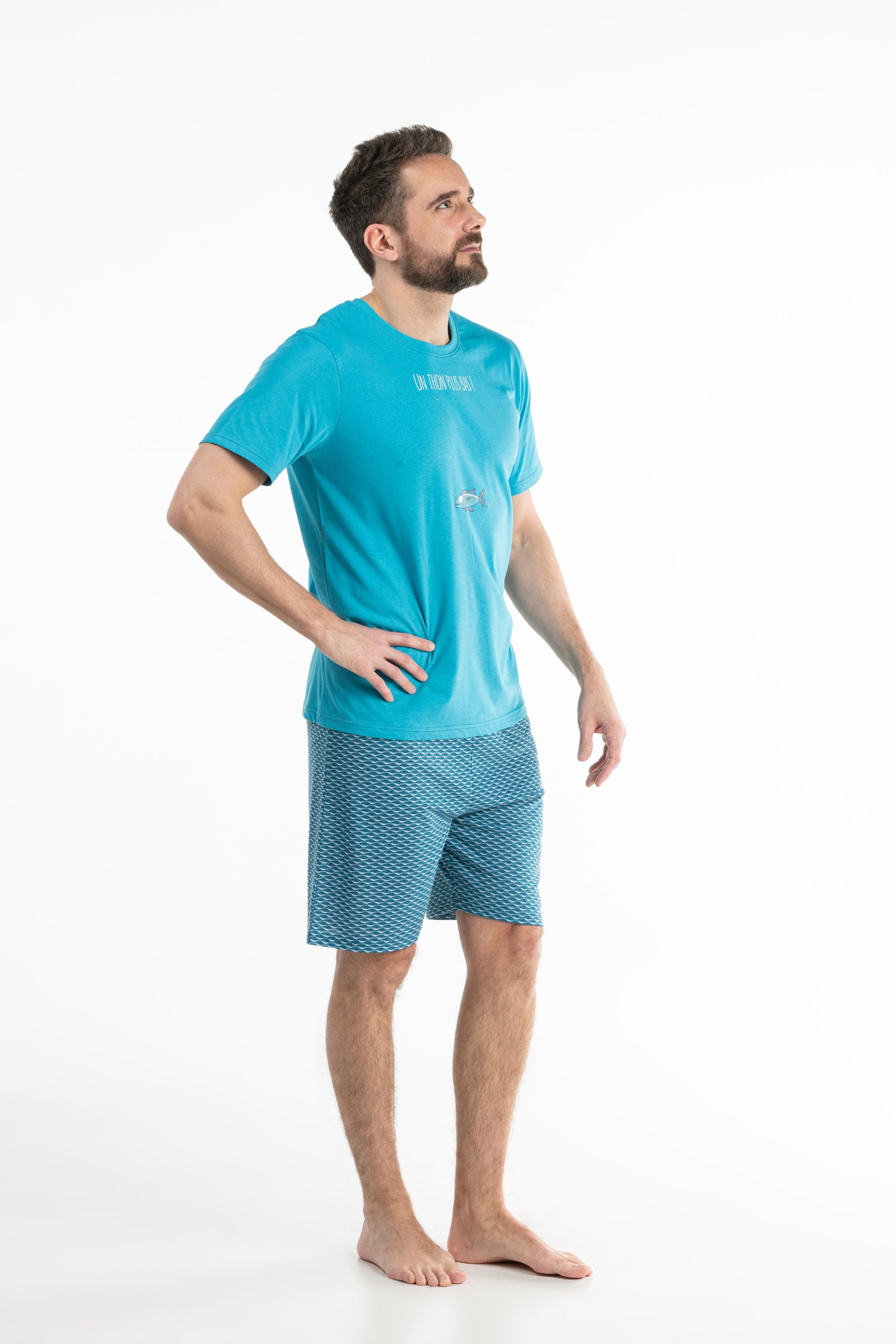 Short Pyjama - Homme - Bleu Horizon