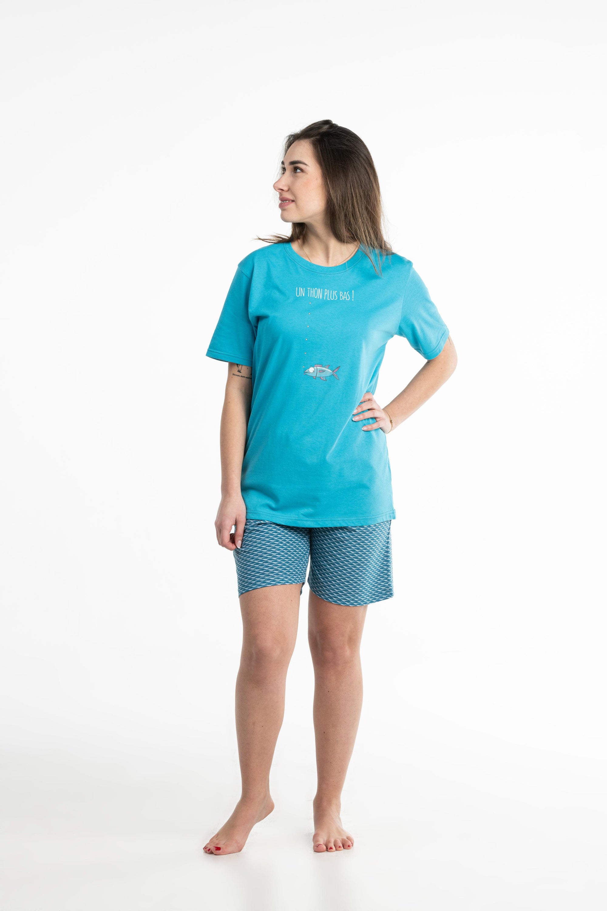Short Pyjama - Femme - Bleu Horizon