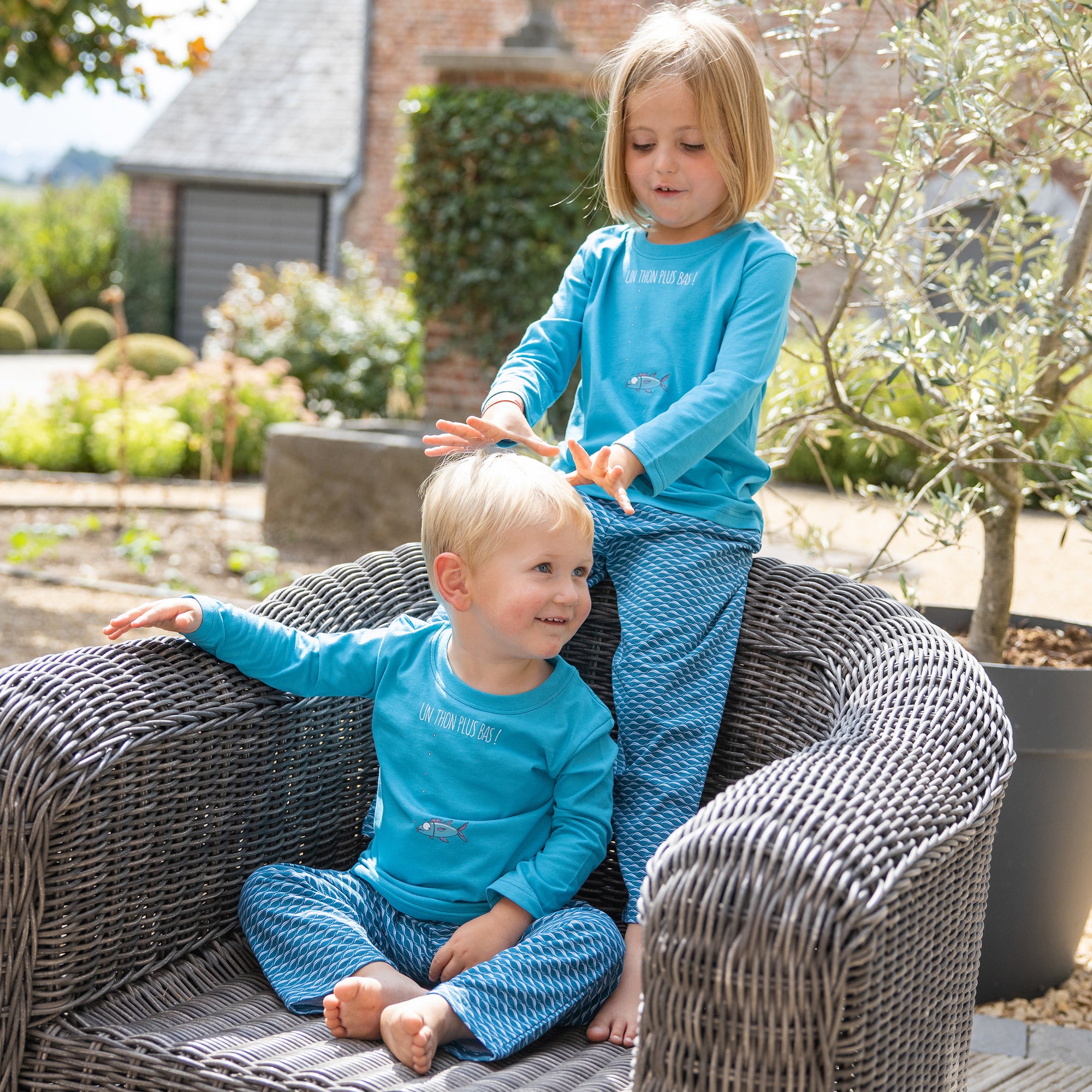 Lange Pyjama - Gemengd Kid - Bleu Horizon