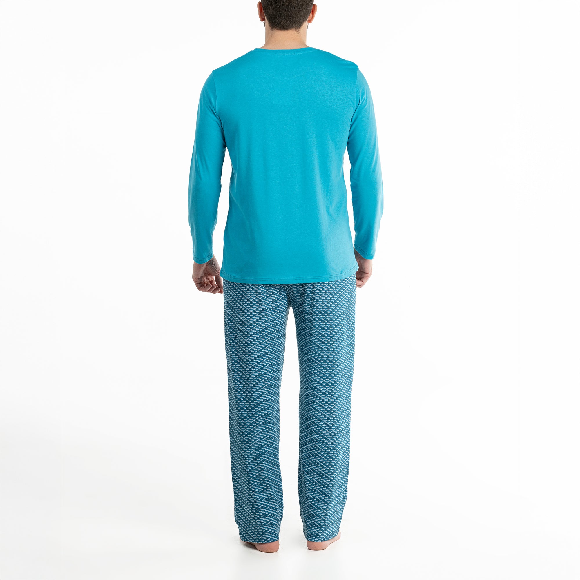 Lange Pyjama - Man - Bleu Horizon