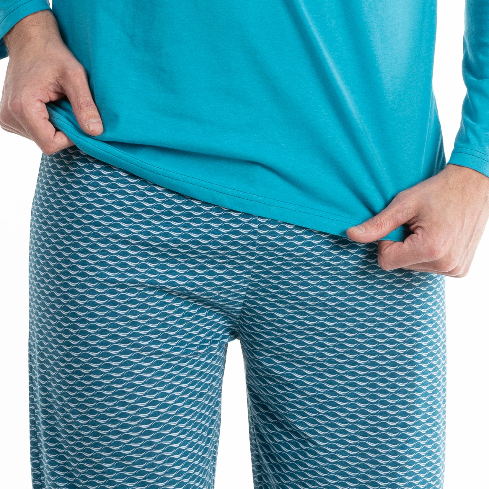 Lange Pyjama - Man - Bleu Horizon