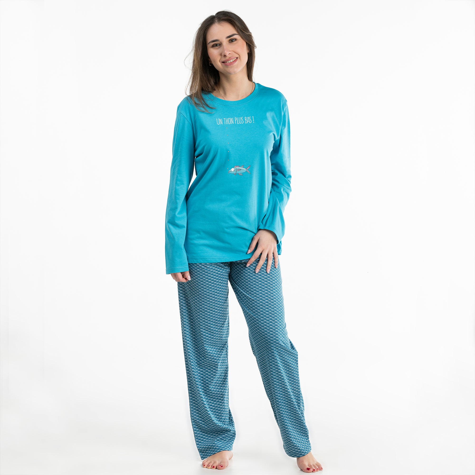 Lange Pyjama - Vrouwen - Bleu Horizon