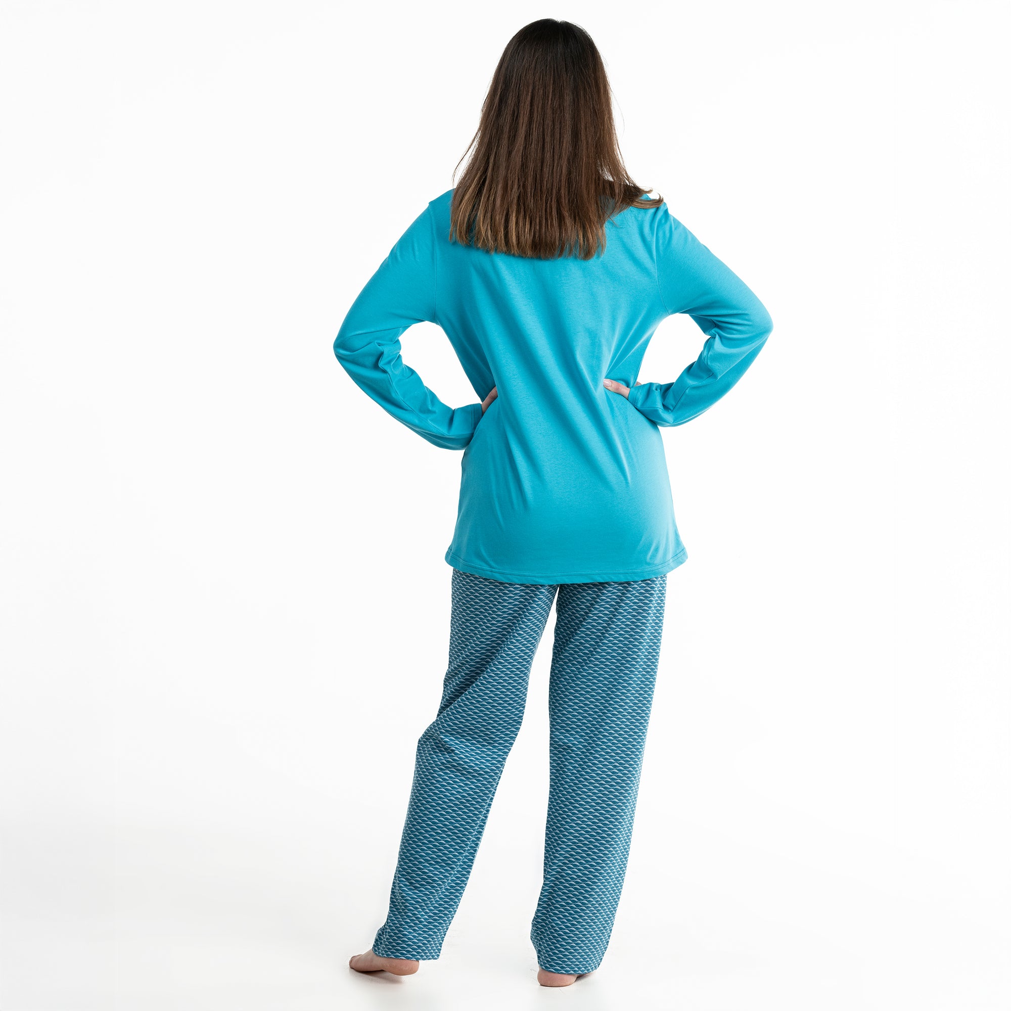 Lange Pyjama - Vrouwen - Bleu Horizon