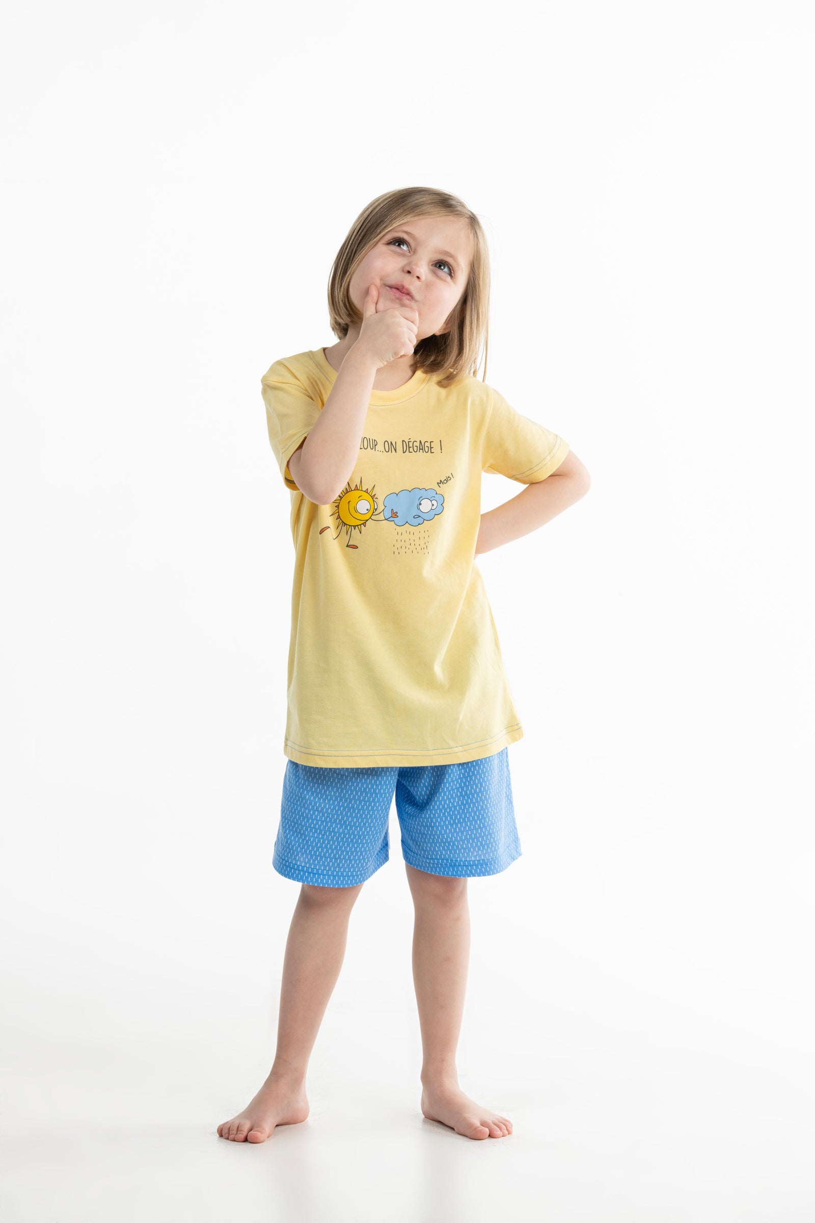 Short Pyjama - Kid - Jaune Sunlight