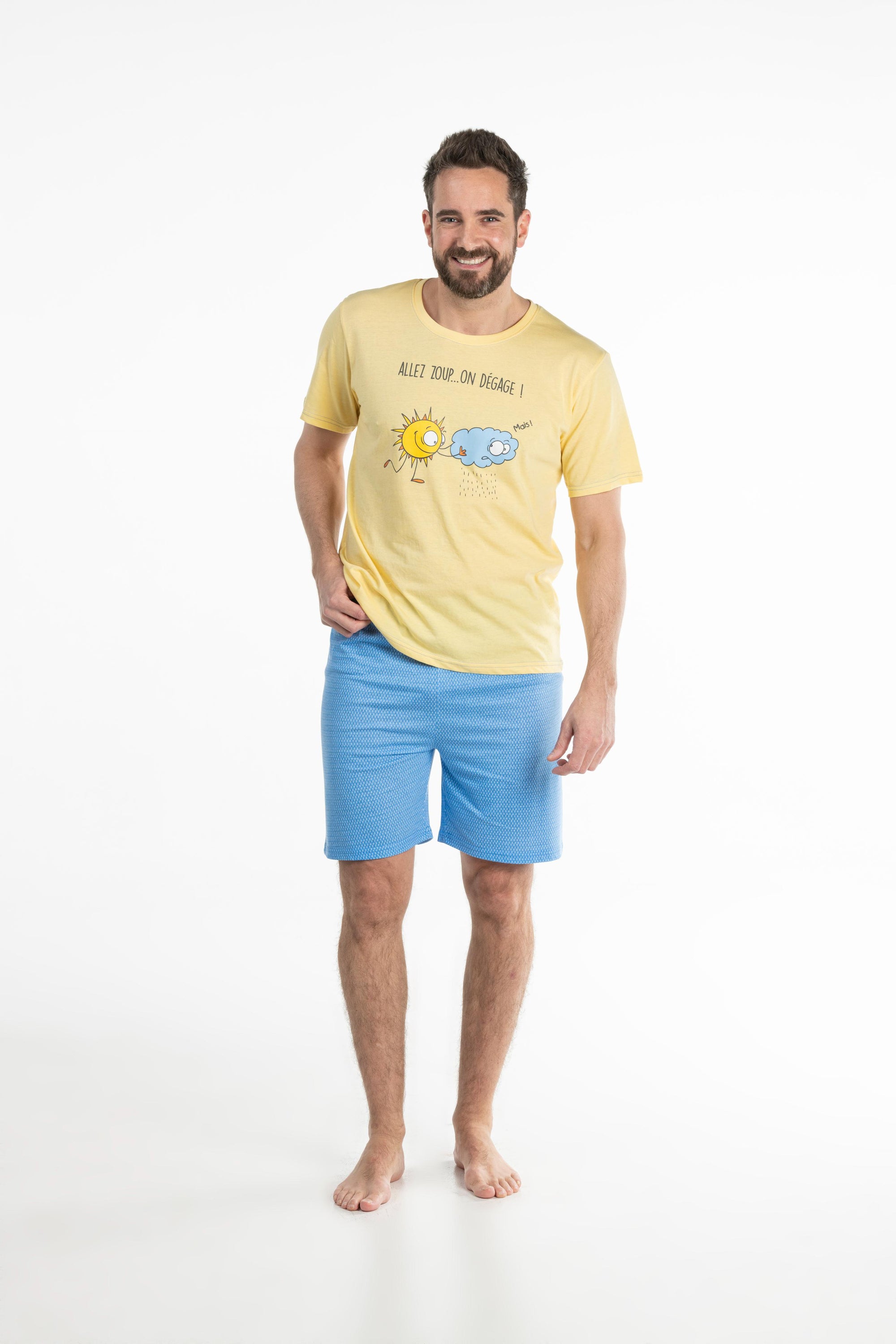 Short Pyjama - Homme - Jaune Sunlight