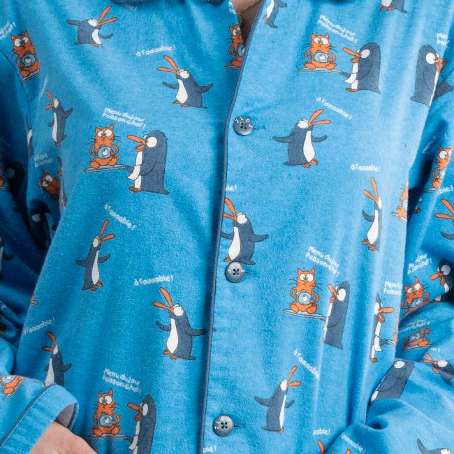 Pyjama Long - Femme - Bleu