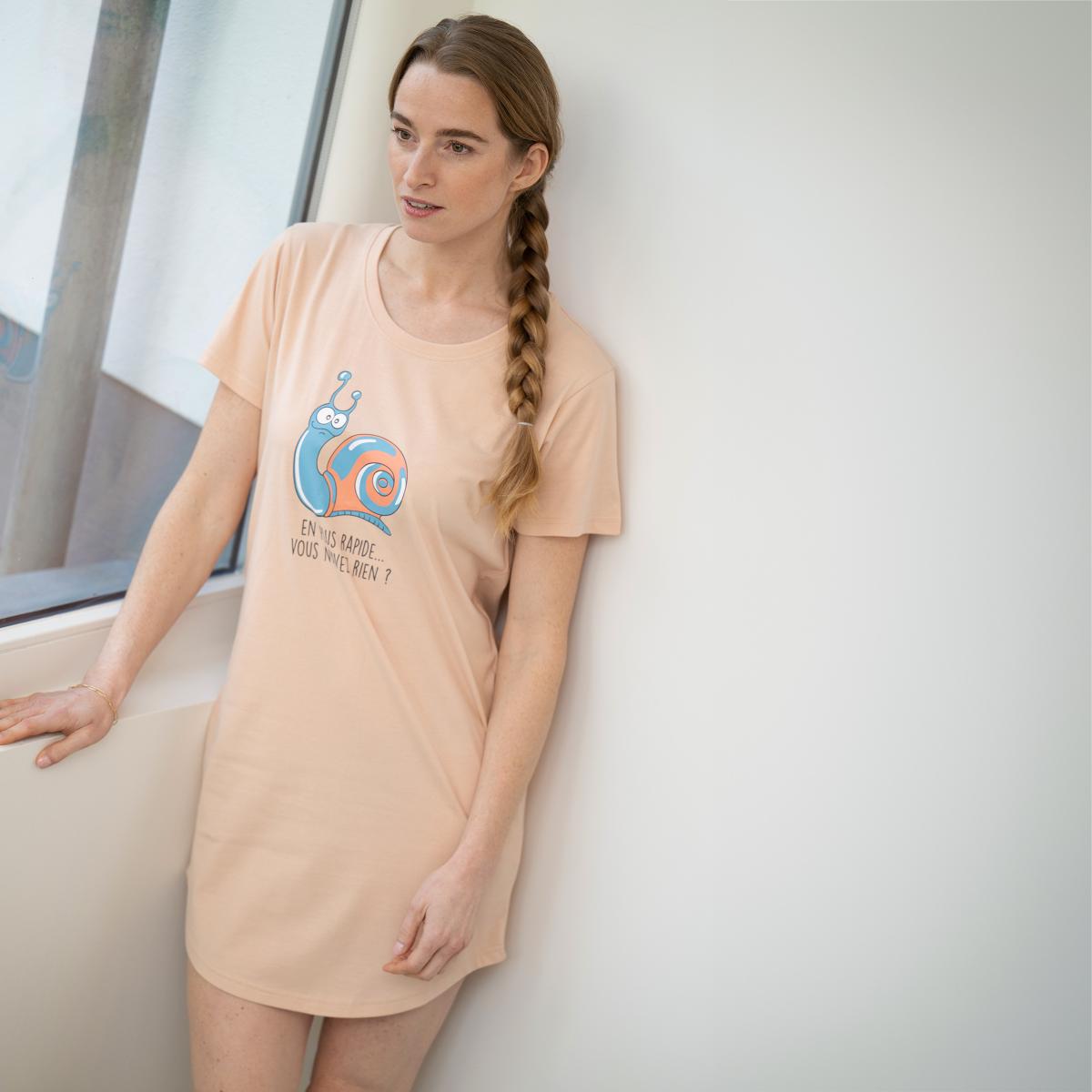 T-shirt maxi - Femme - Nude (Beige)