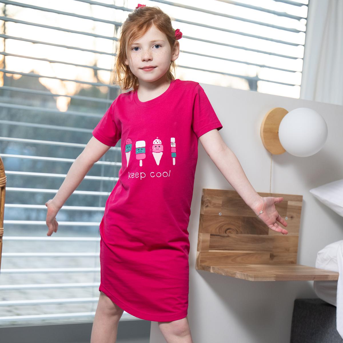 T-shirt maxi - Fille - Fuchsia