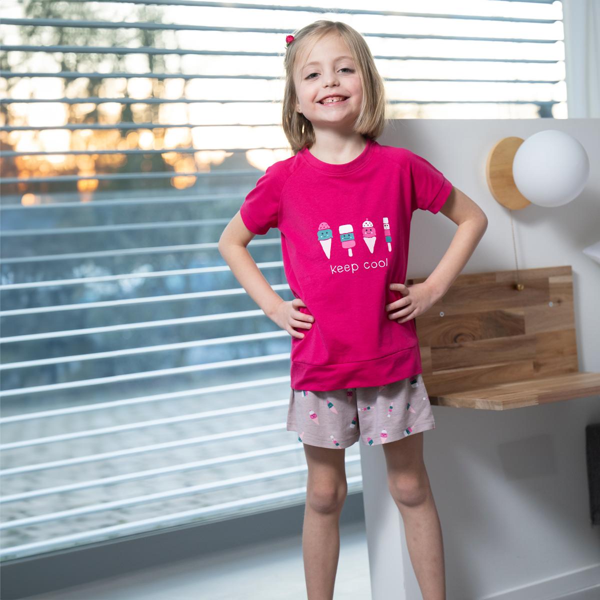 Short de Pyjama - Fille - Rose Fushia