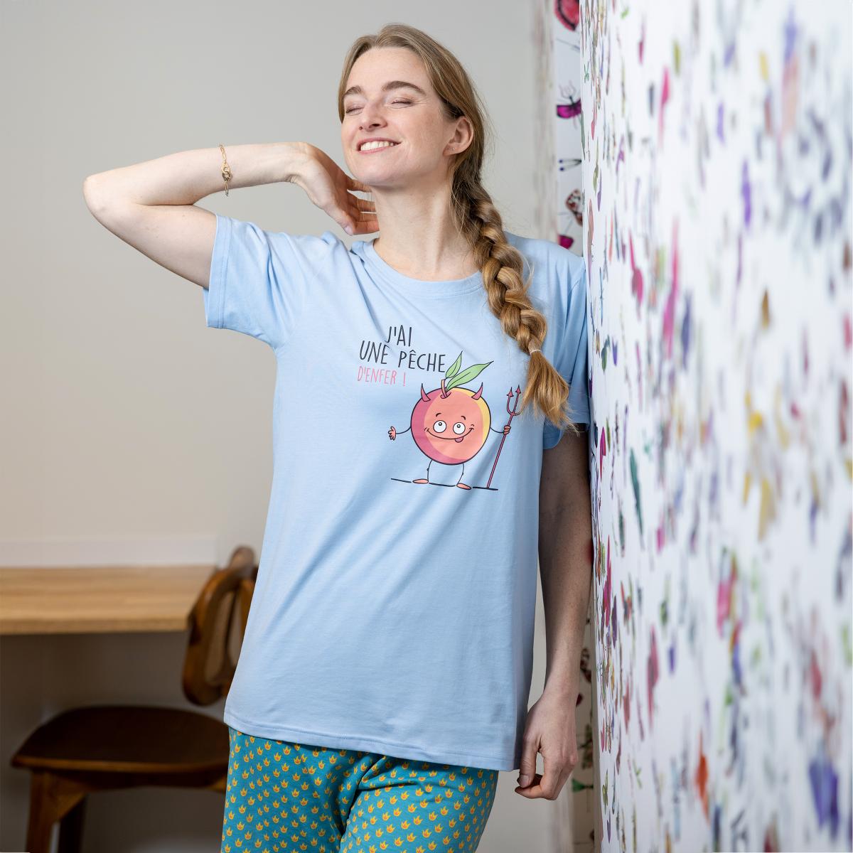 Lange Pyjama - Vrouwen - Bleu Clair