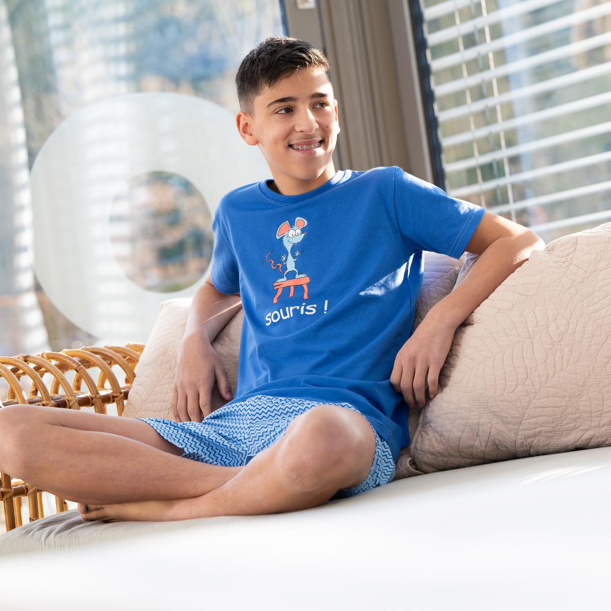 Pyjama Short - Gemengd Kid - Bleu