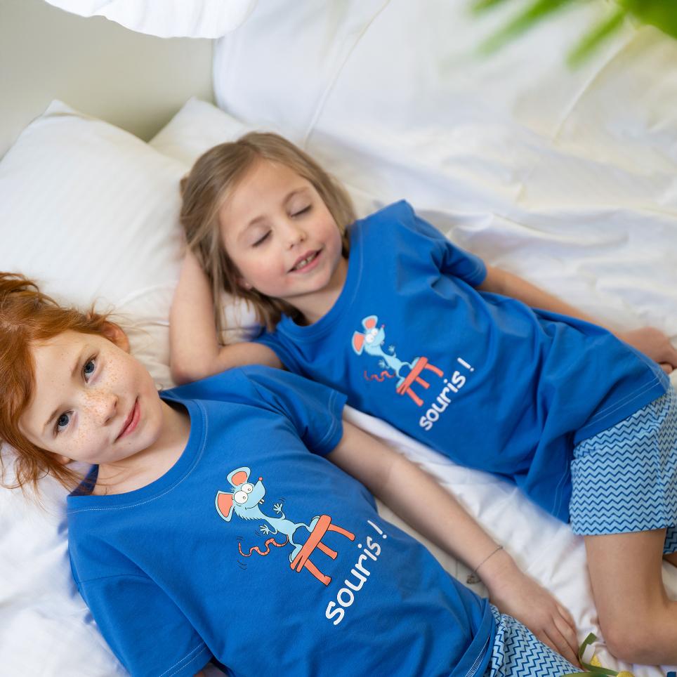 Pyjama Short - Gemengd Kid - Bleu
