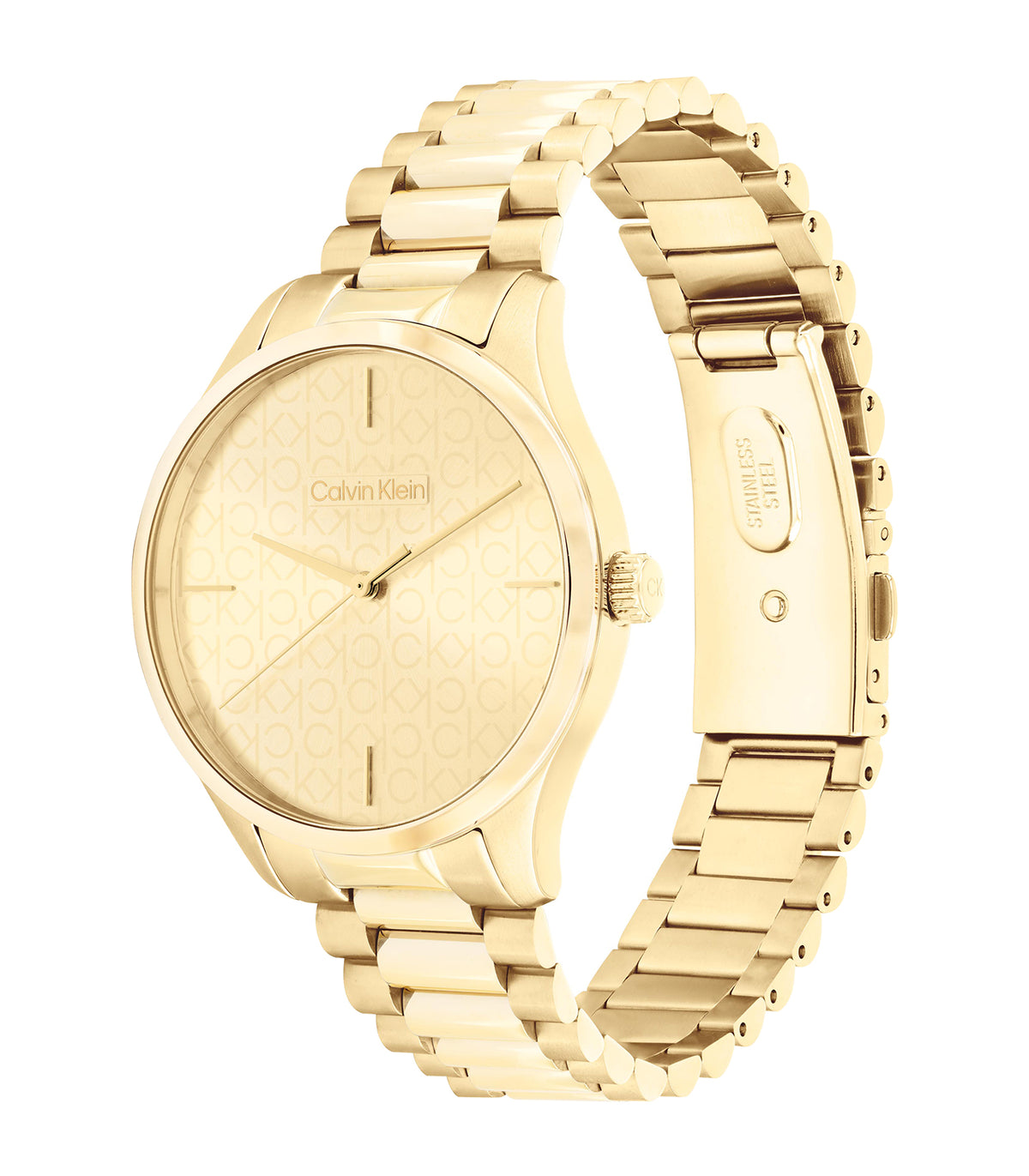 Calvin Klein - Iconic - Unisexe - Bracelet Doré- Cadran Doré-Boitier Doré