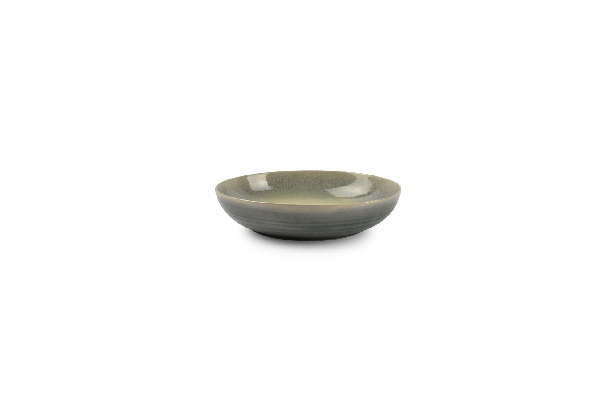 ONA - Assiette creuse 22x19xH5cm vert/gris Flint - 1 SET - 2 pièces
