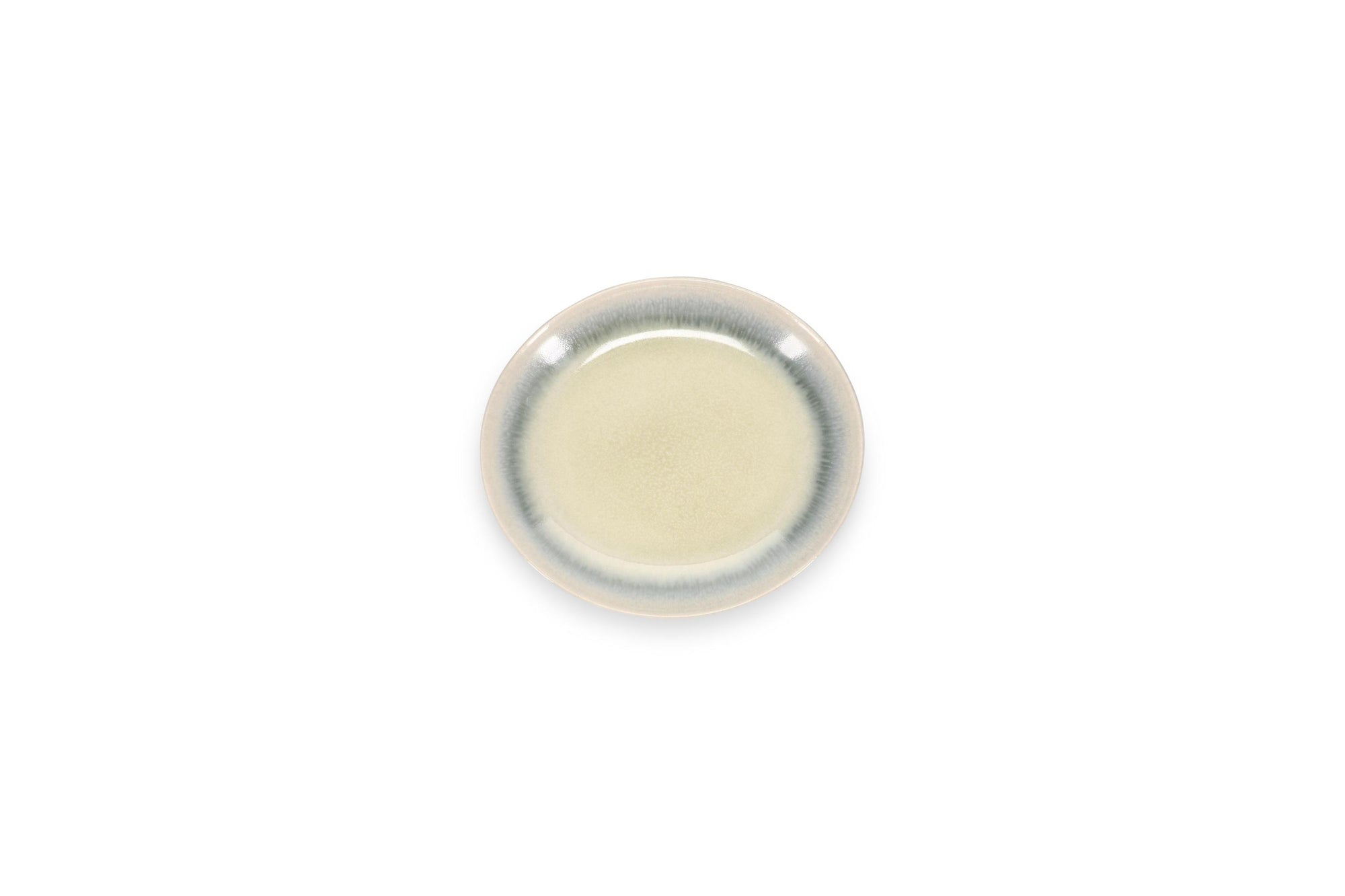 ONA - Assiette plate 15x13,5cm vert/gris Flint - 1 SET - 4 pièces