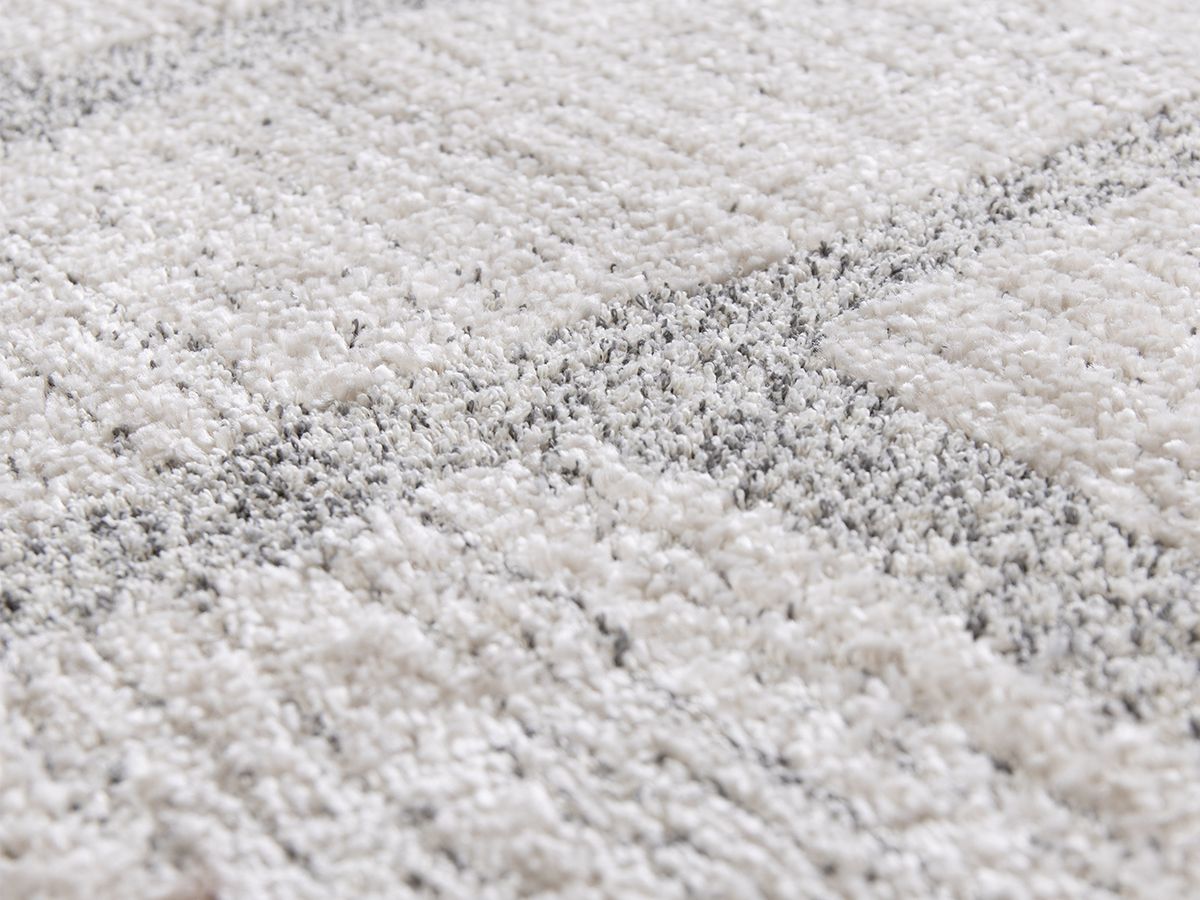 Tapis poil court IKEDA motif abstrait - Gris foncé