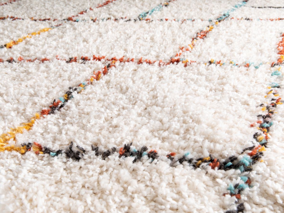 Tapis poils longs ELOISE motifs graphiques - Multicolore
