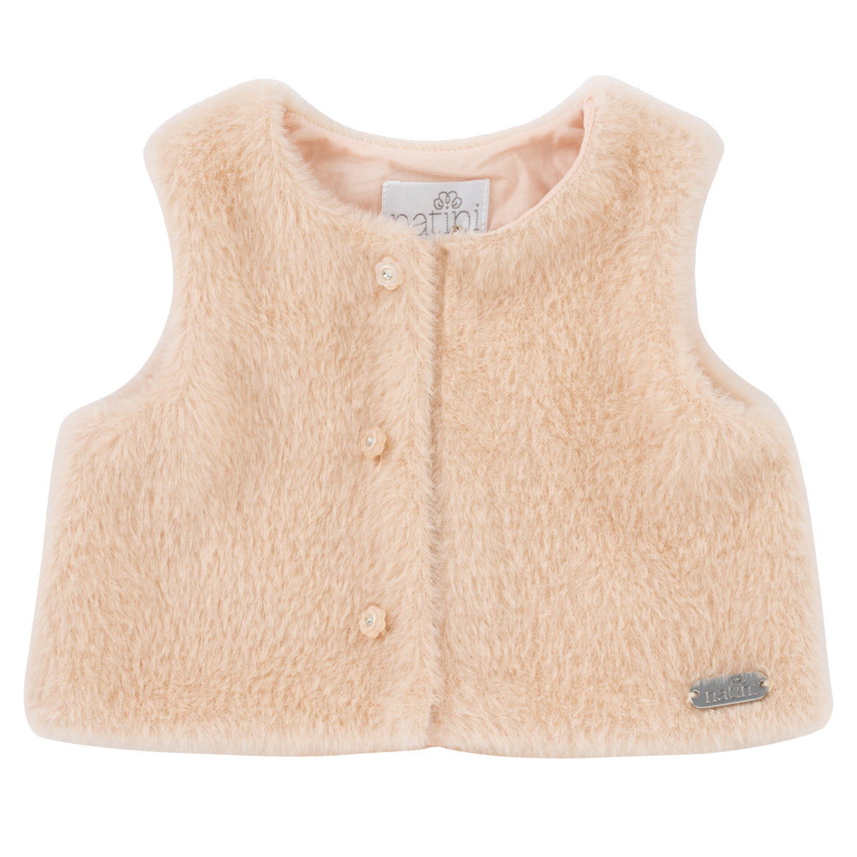 Gilet Fur Flower - Rose