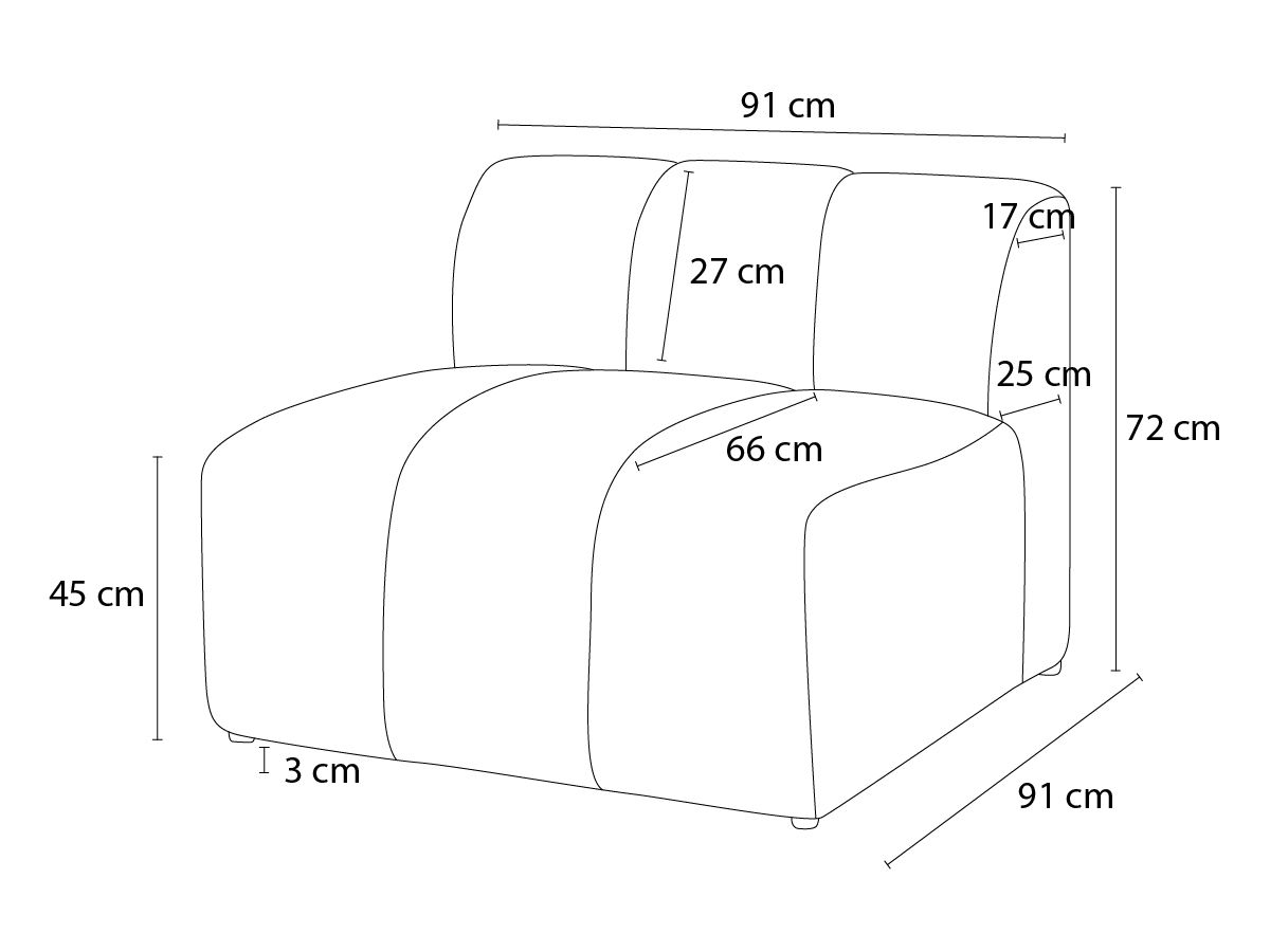 Chauffeuse 1 place pour canapé modulable ANNECY tissu bouclette