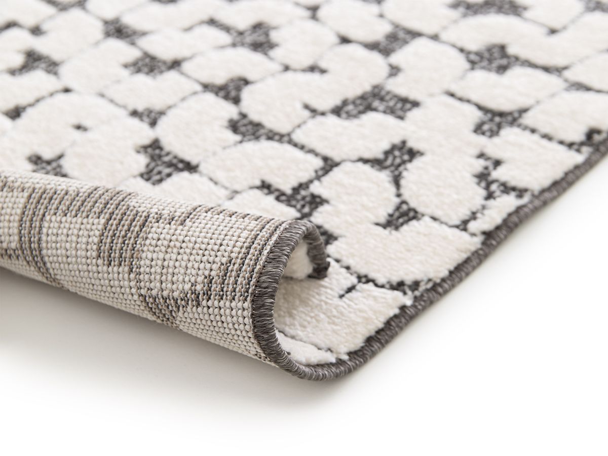Tapis poils ras CALYRA motif abstrait - Beige