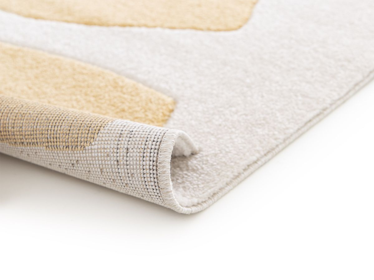 Tapis poils ras BERNIE motif ours - Beige