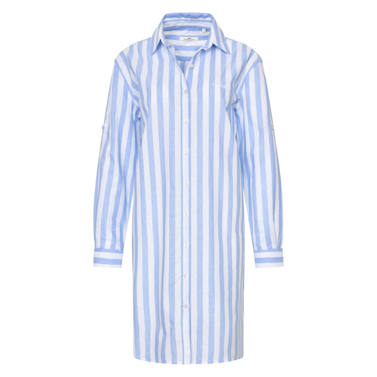 0403103411 - Shirtdress HVSIsabel  - 52 - White-Baby blue - 38