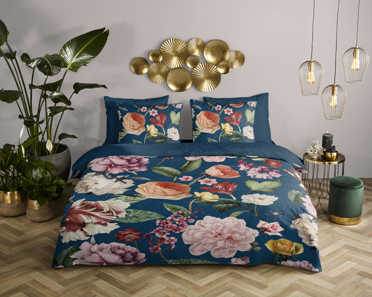Descanso - Housse de couette - Fiori - Blue