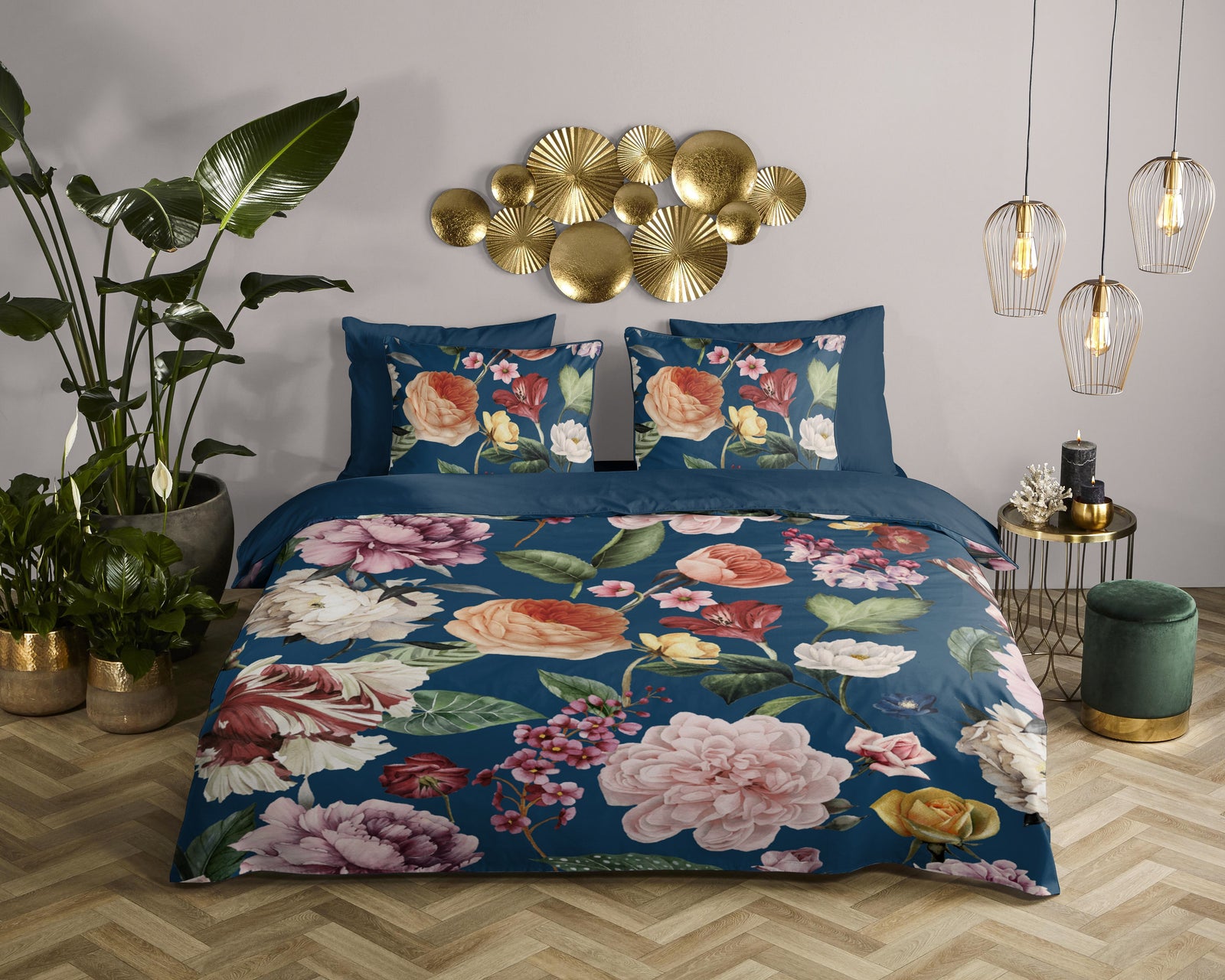 Descanso - Housse de couette - Fiori - Blue