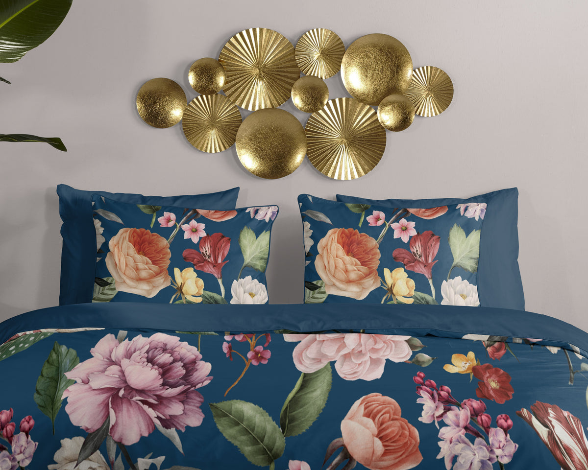Descanso - Housse de couette - Fiori - Blue