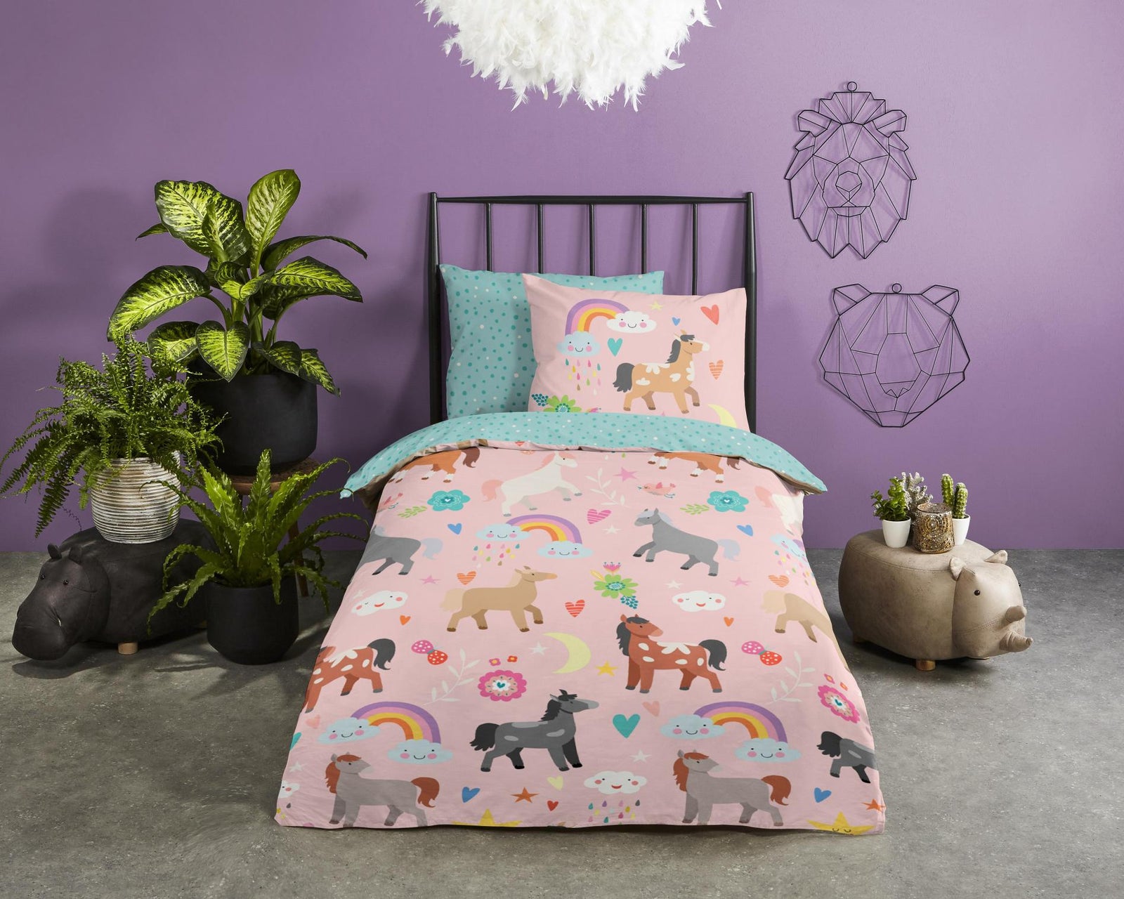 Good Morning - Housse De Couette - Horses - Multi