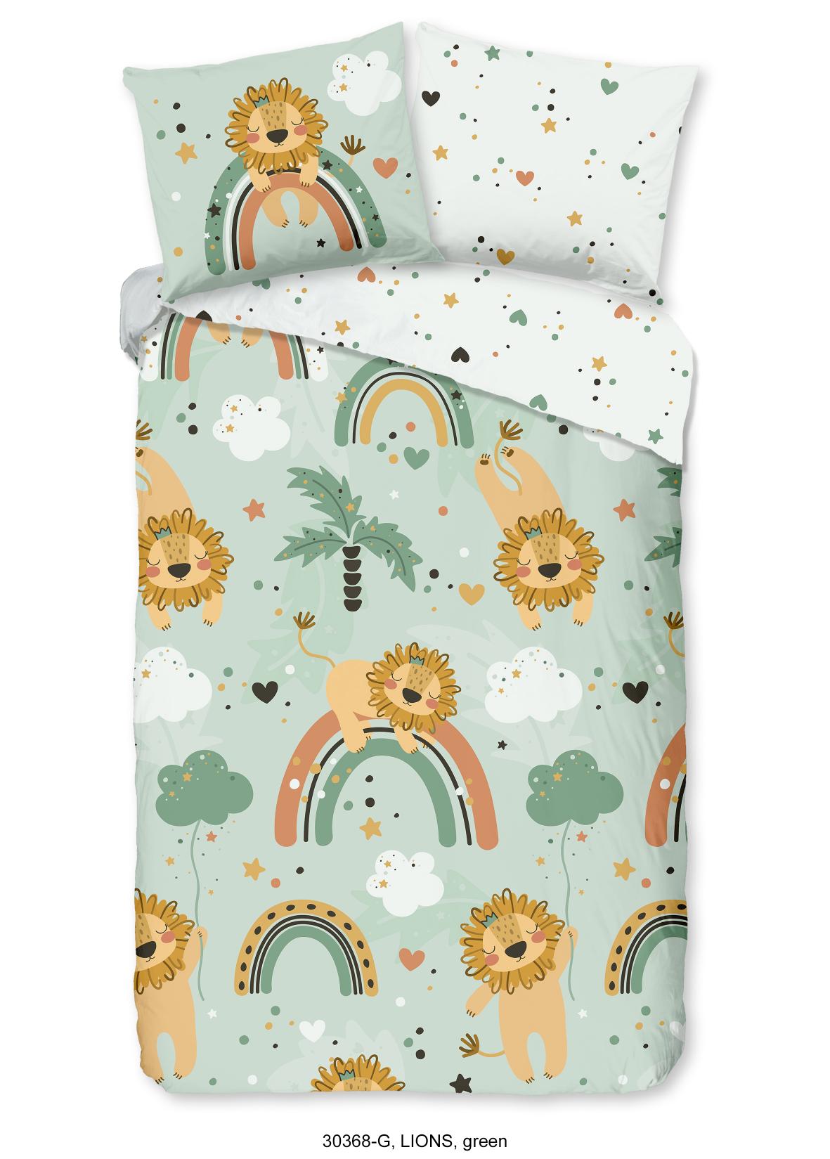 Good Morning - Housse De Couette - Lions - Green