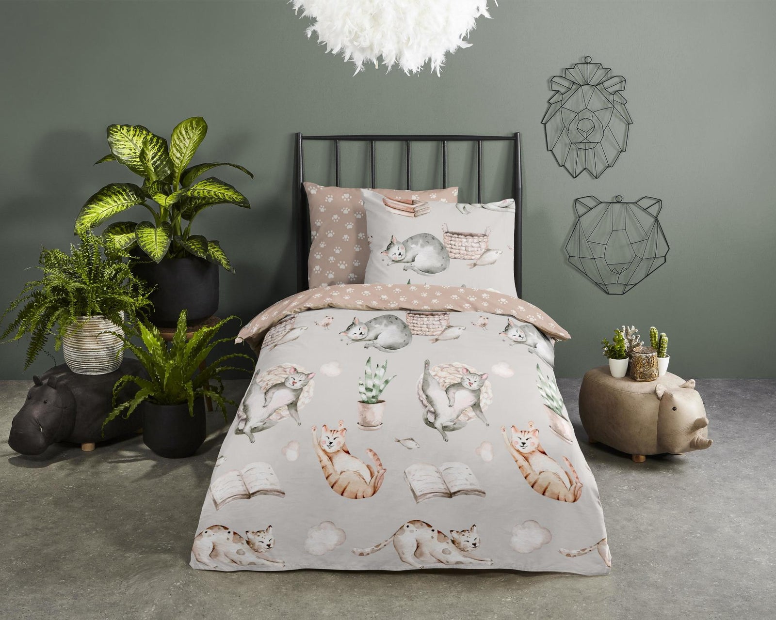 Good Morning - Housse De Couette - Catlife - Grey