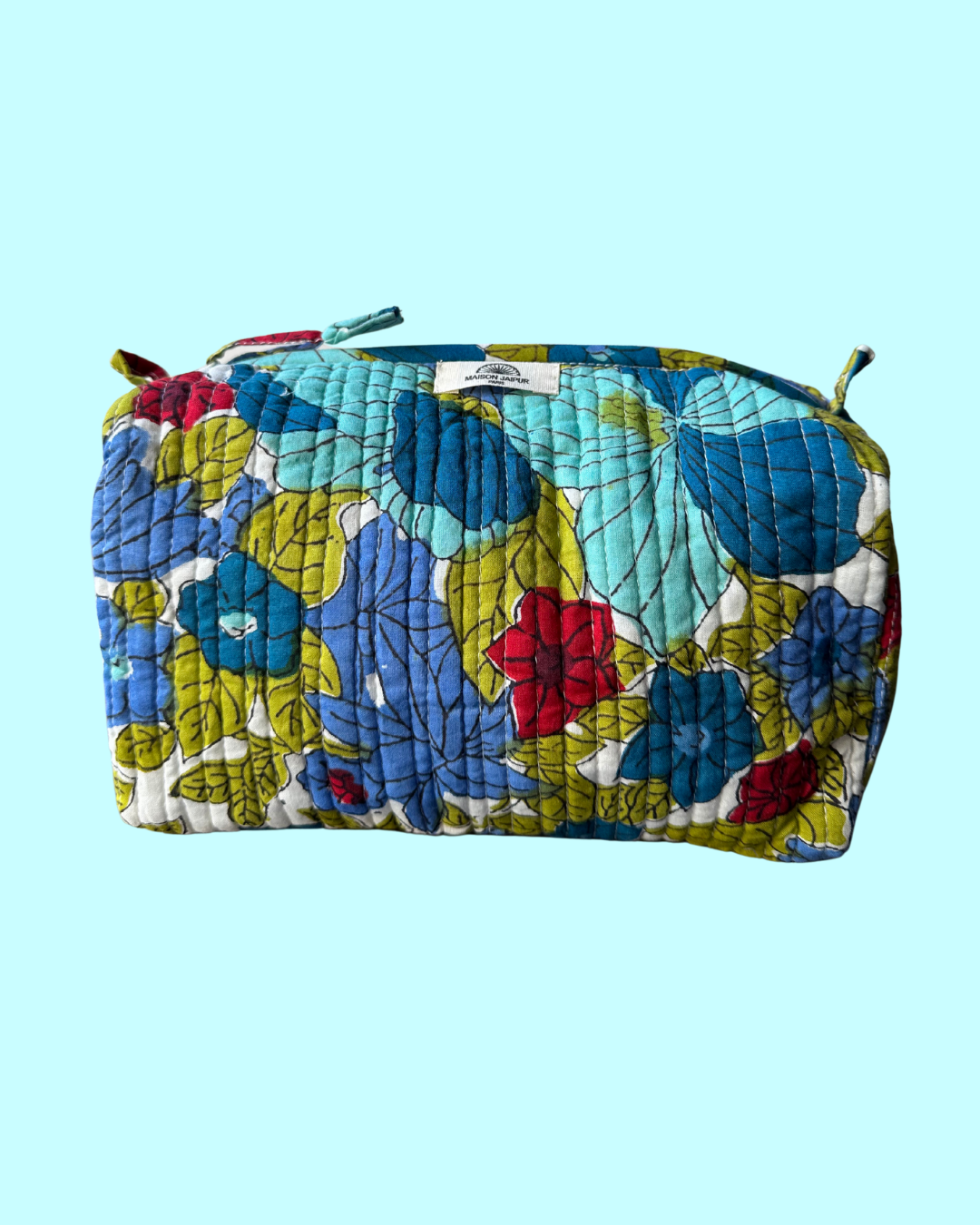 Pouch Delhi M Bleu en voile de coton