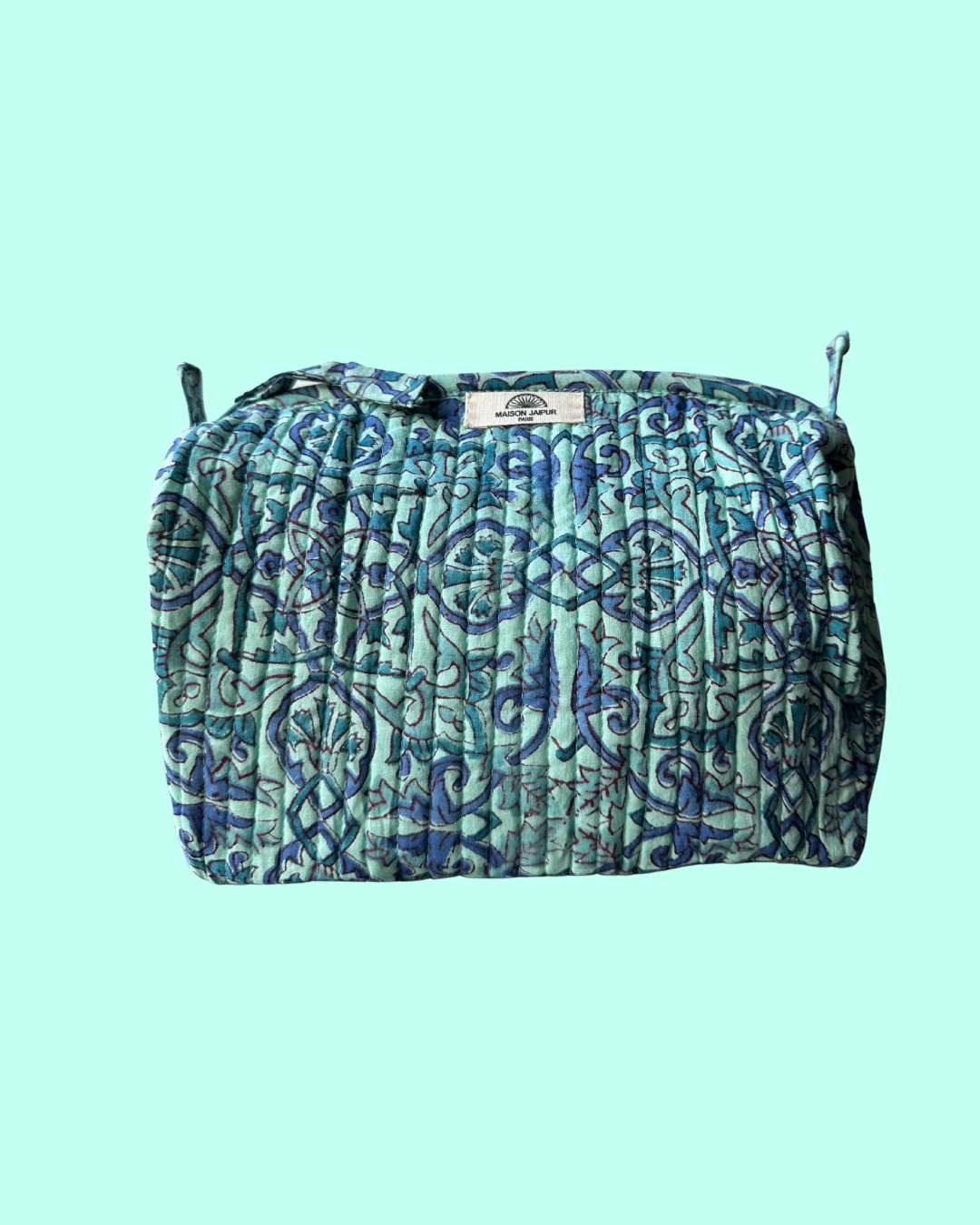 Pouch Delhi M Bleu en voile de coton
