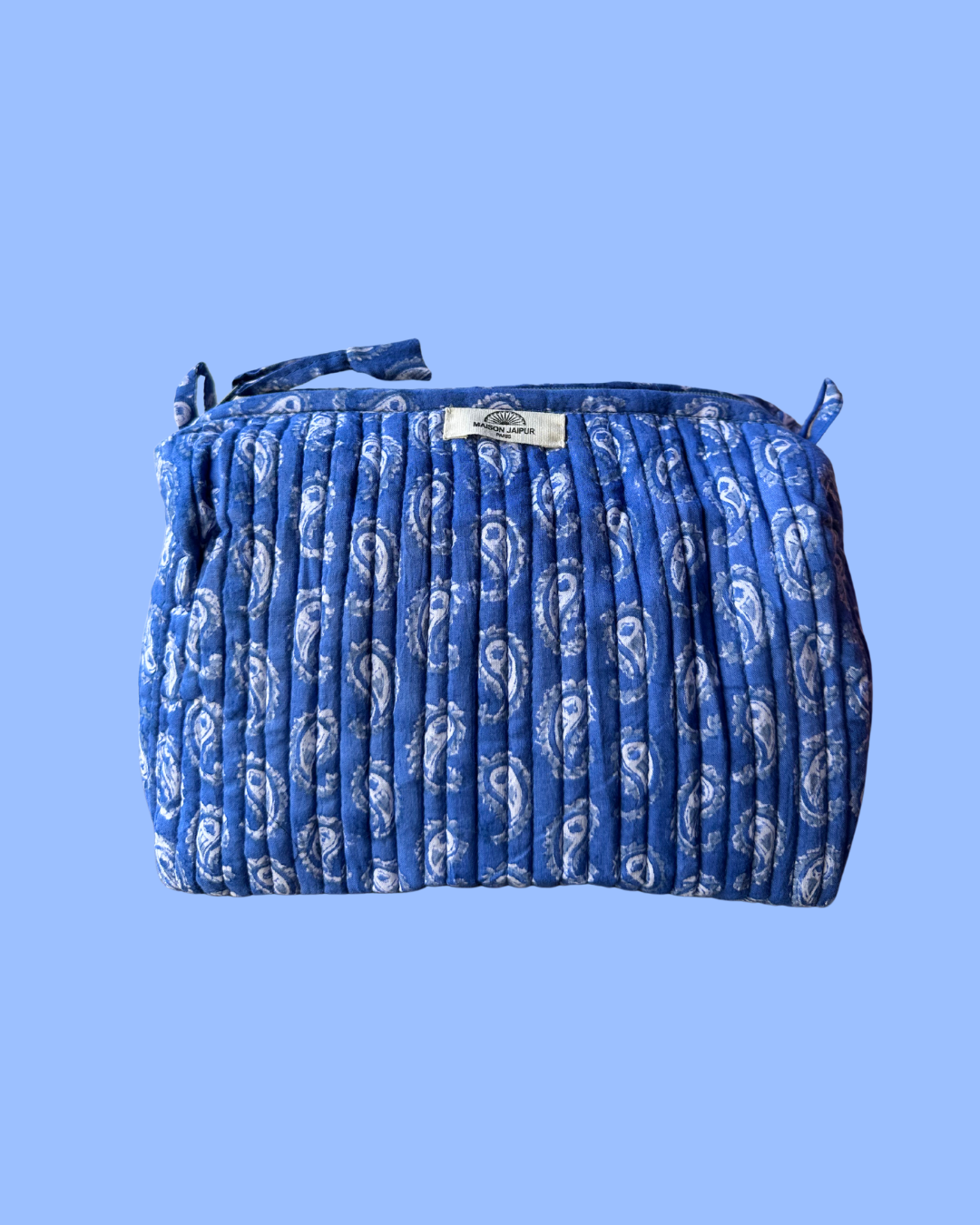 Pouch Delhi L Bleu en voile de coton