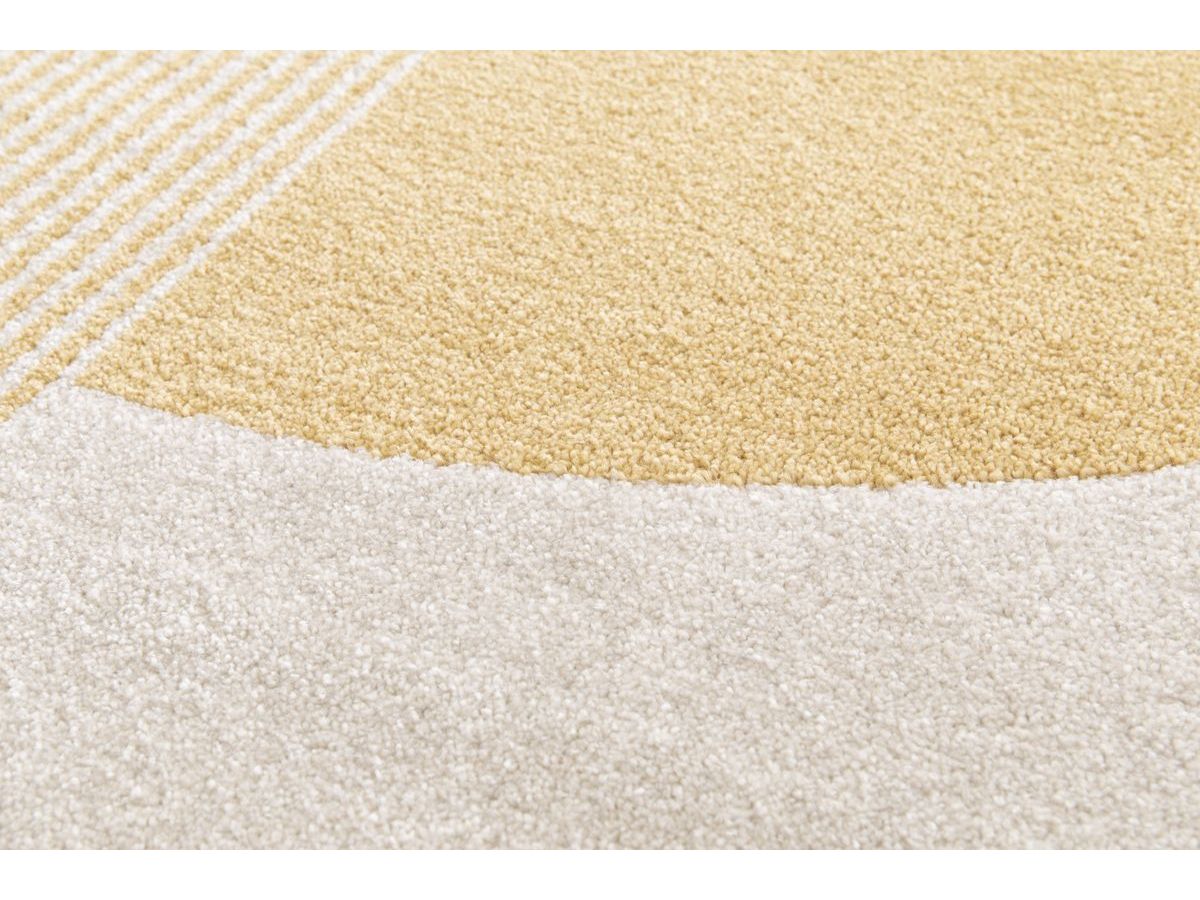 Tapis poils ras IRENA motif abstrait - Jaune