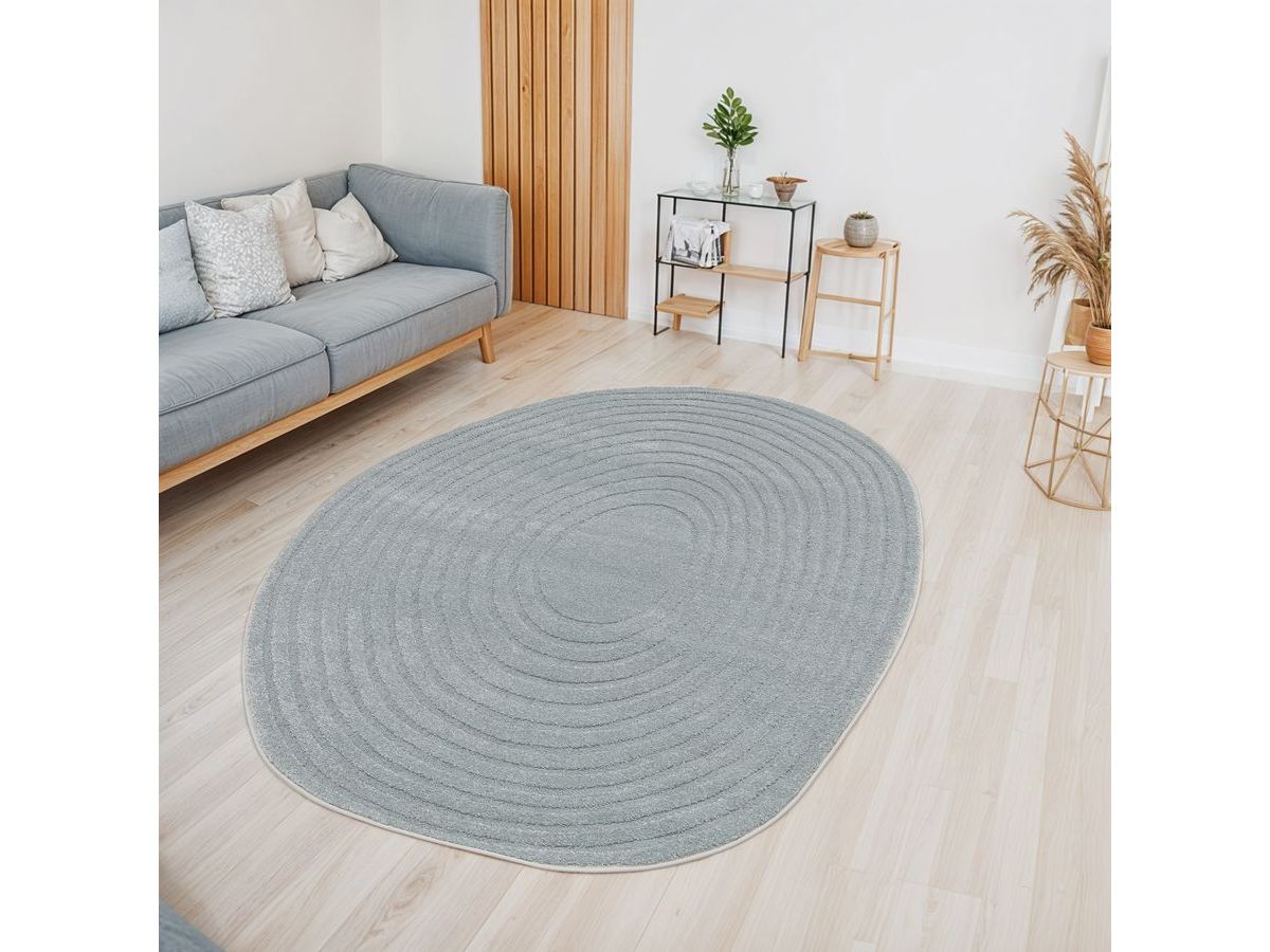 Tapis poils courts BRIAC motif géométrique - Marron