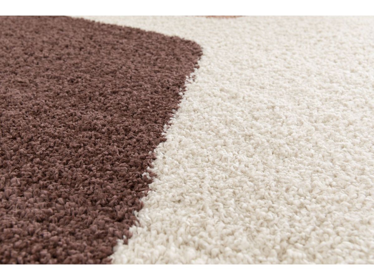 Tapis poils longs LEANDRE motif géométrique - Jaune