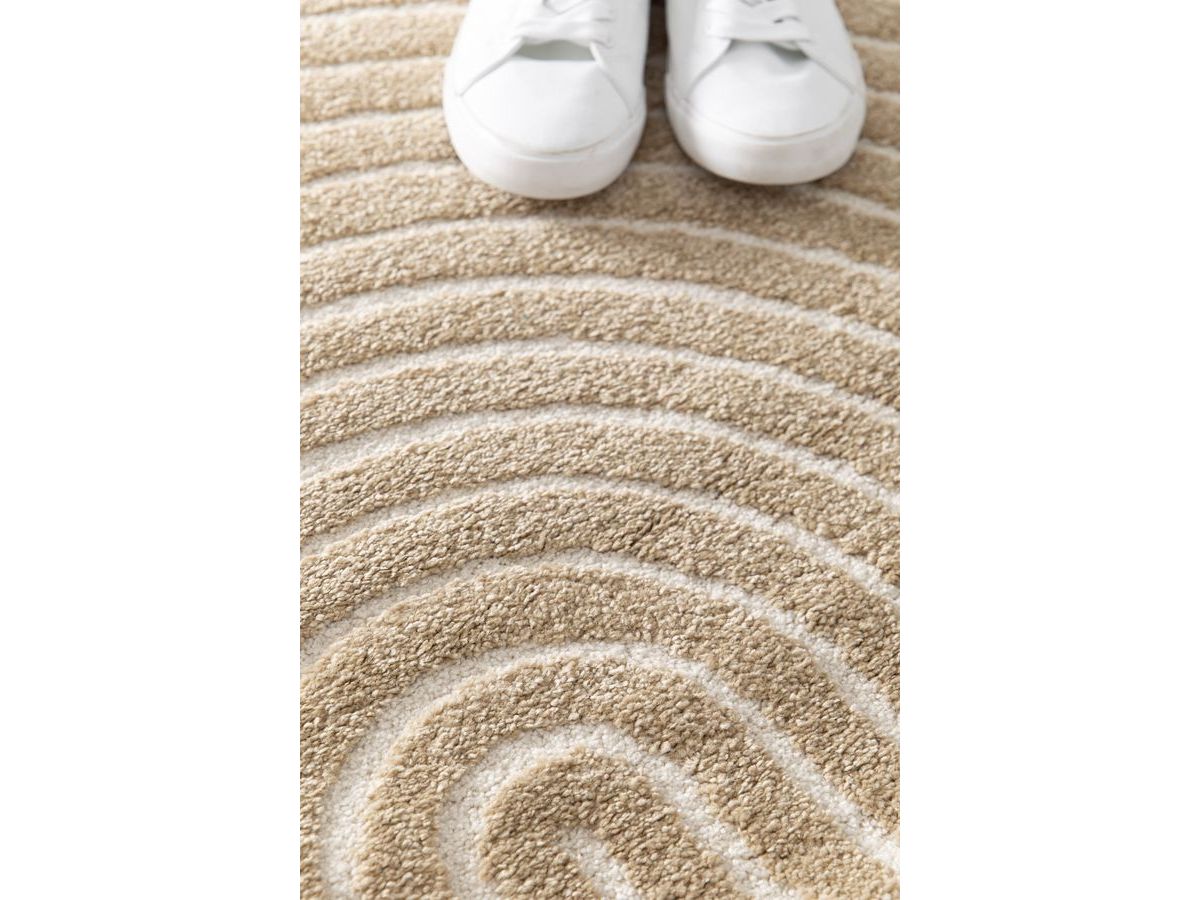 Tapis poils ras HERVE motif abstrait - Bleu