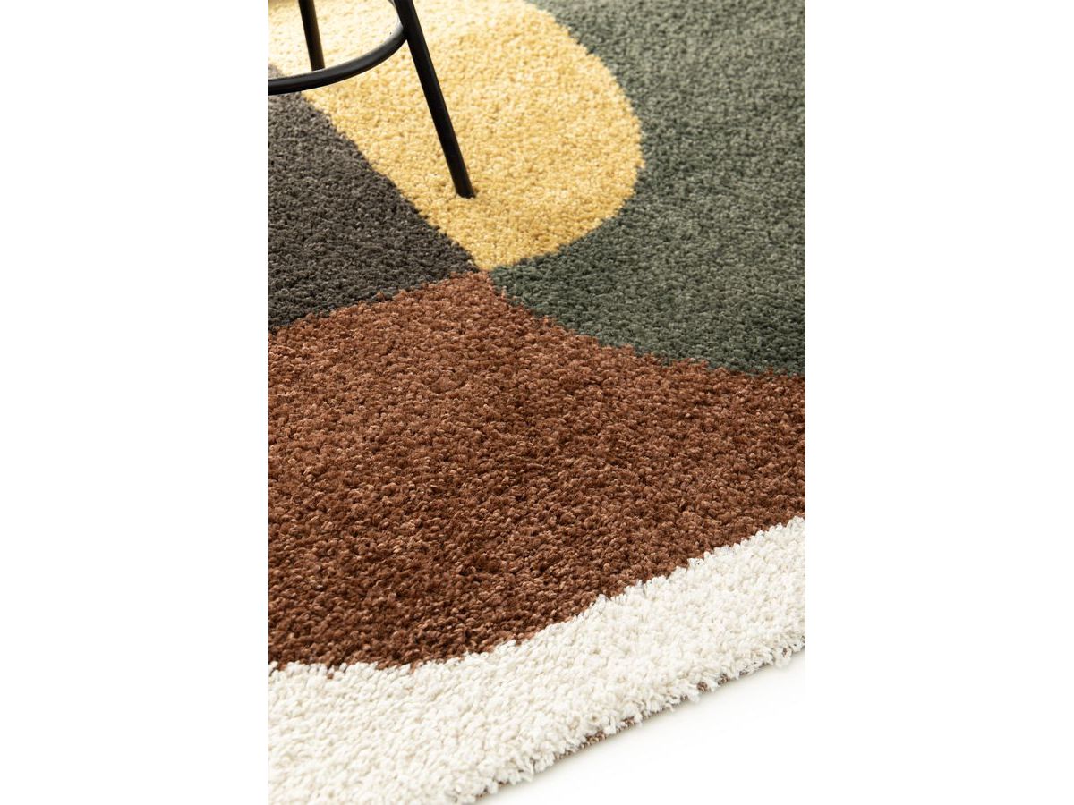 Tapis shaggy EZIO motif abstrait - Gris