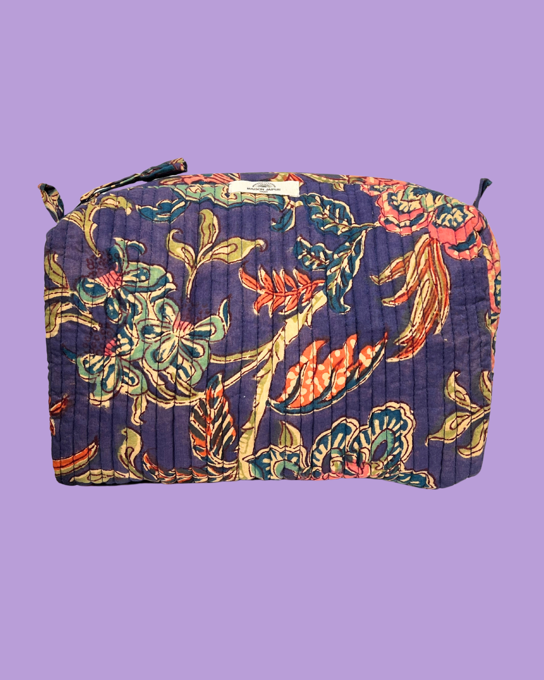 Pouch Delhi M Violet en voile de coton