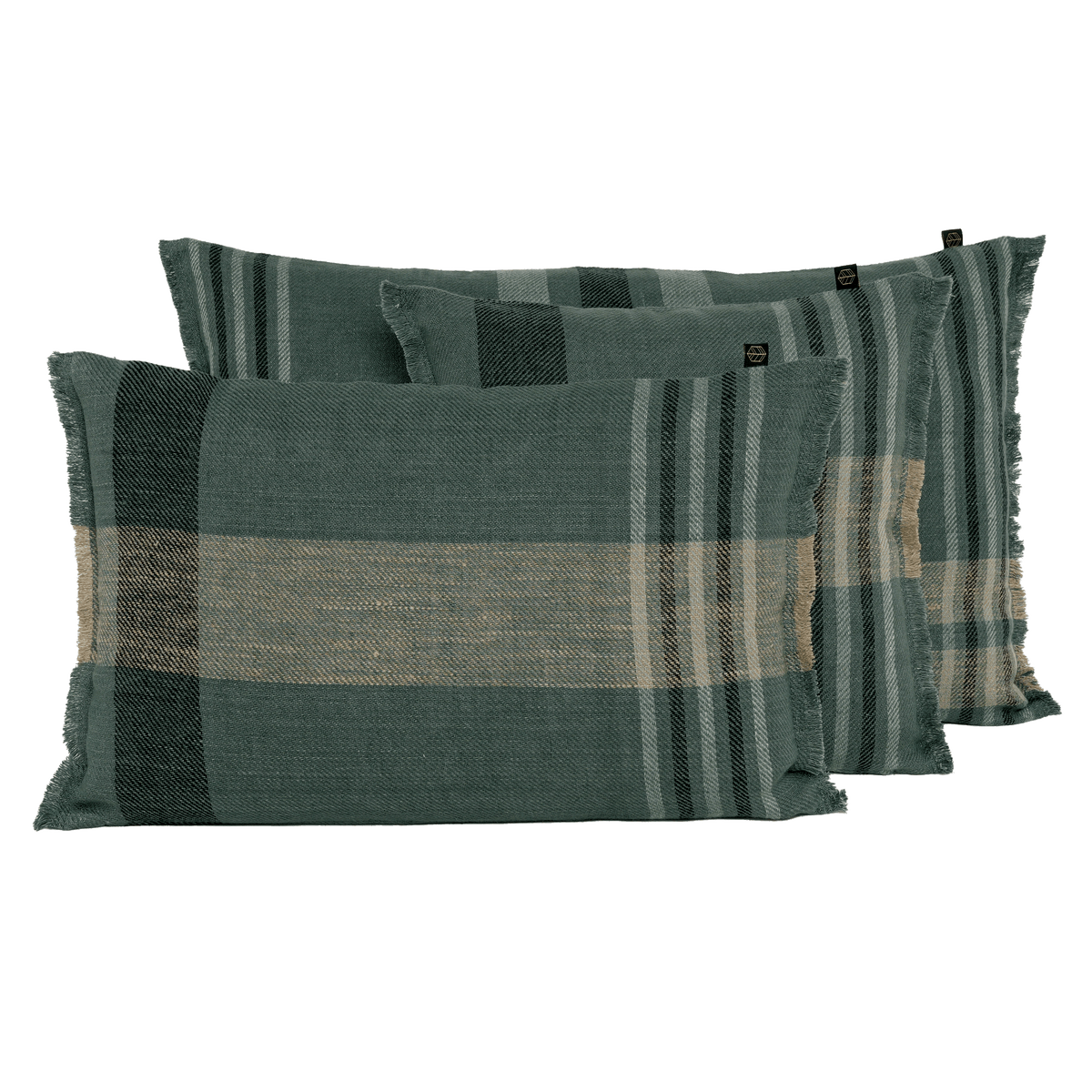 Housse De Coussin - Aalborg Lin Et Coton À Carreaux - Pigeon